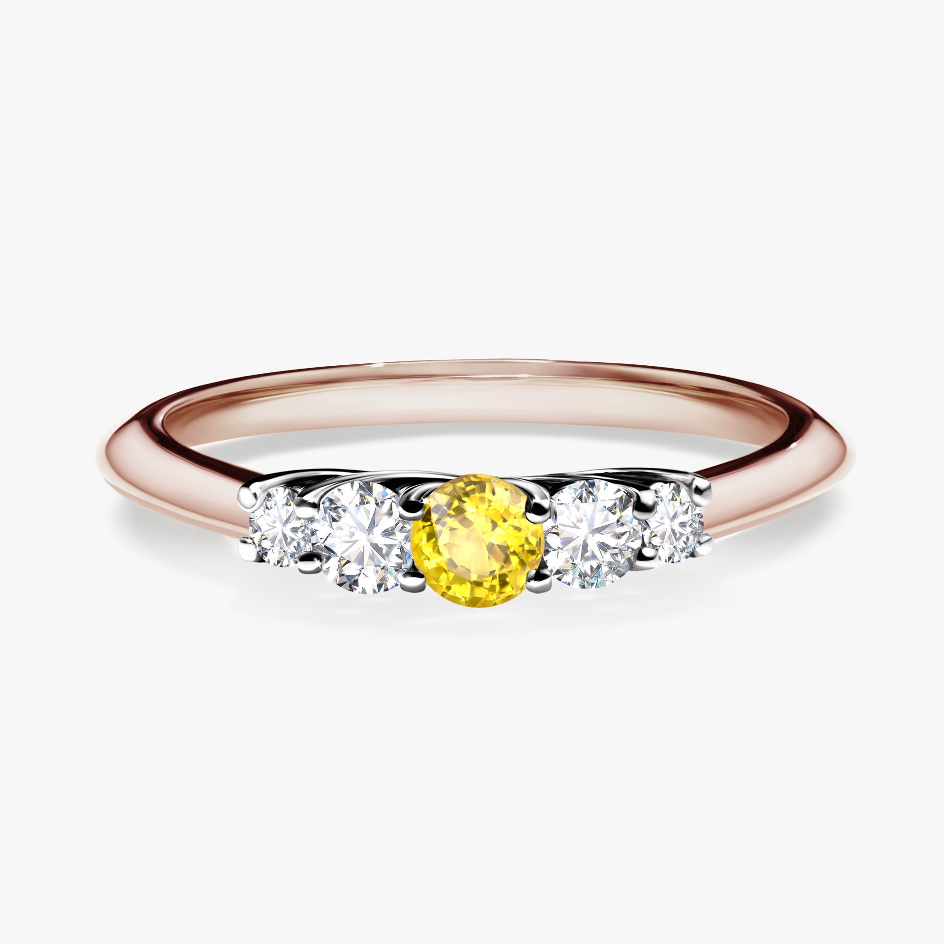 Pierścionek zaręczynowy My Darling z różowego złota z szafirem żółtym 0,22ct
