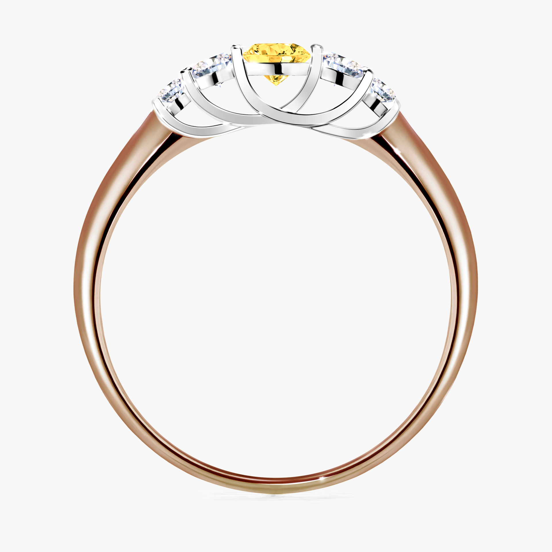 Pierścionek zaręczynowy My Darling z różowego złota z szafirem żółtym 0,22ct