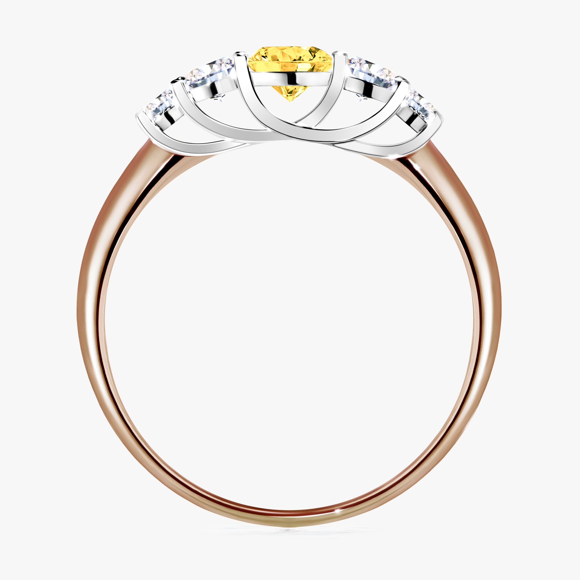 Pierścionek zaręczynowy My Darling z różowego złota z szafirem żółtym 0,53ct