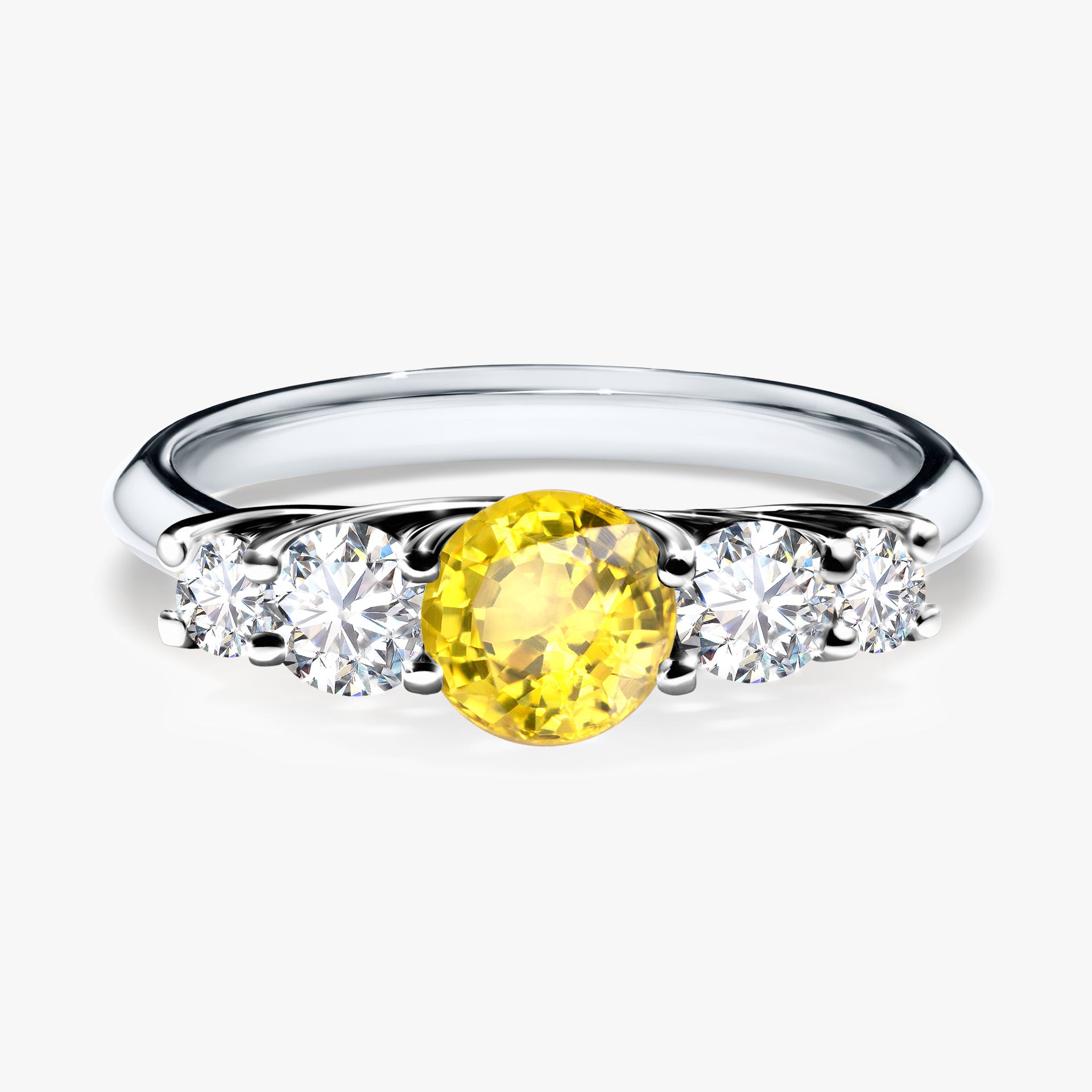 Pierścionek zaręczynowy My Darling z białego złota z szafirem żółtym 0,96ct