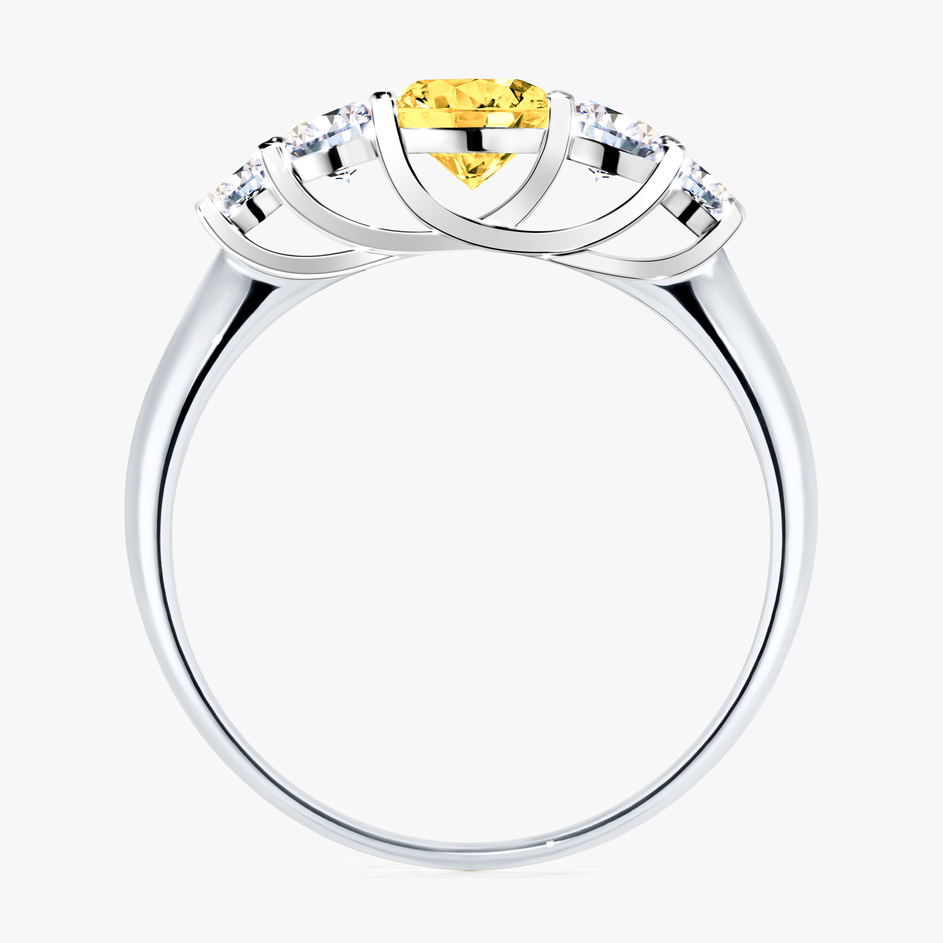 Pierścionek zaręczynowy My Darling z białego złota z szafirem żółtym 0,96ct