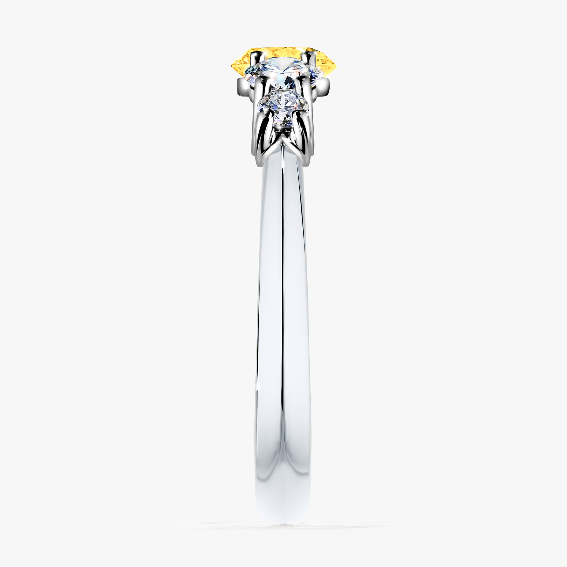 Pierścionek zaręczynowy My Darling z białego złota z szafirem żółtym 0,96ct