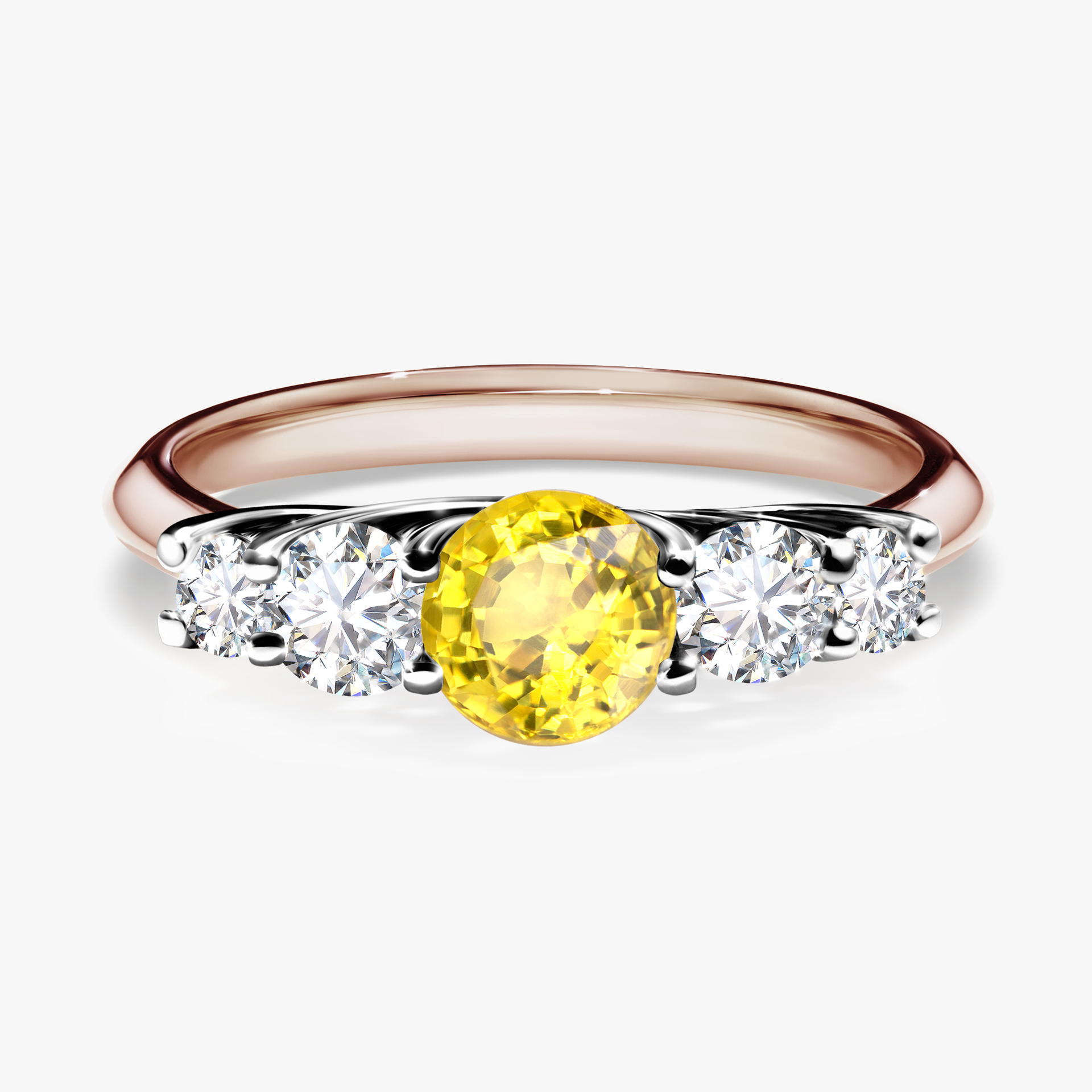 Pierścionek zaręczynowy My Darling z różowego złota z szafirem żółtym 0,96ct