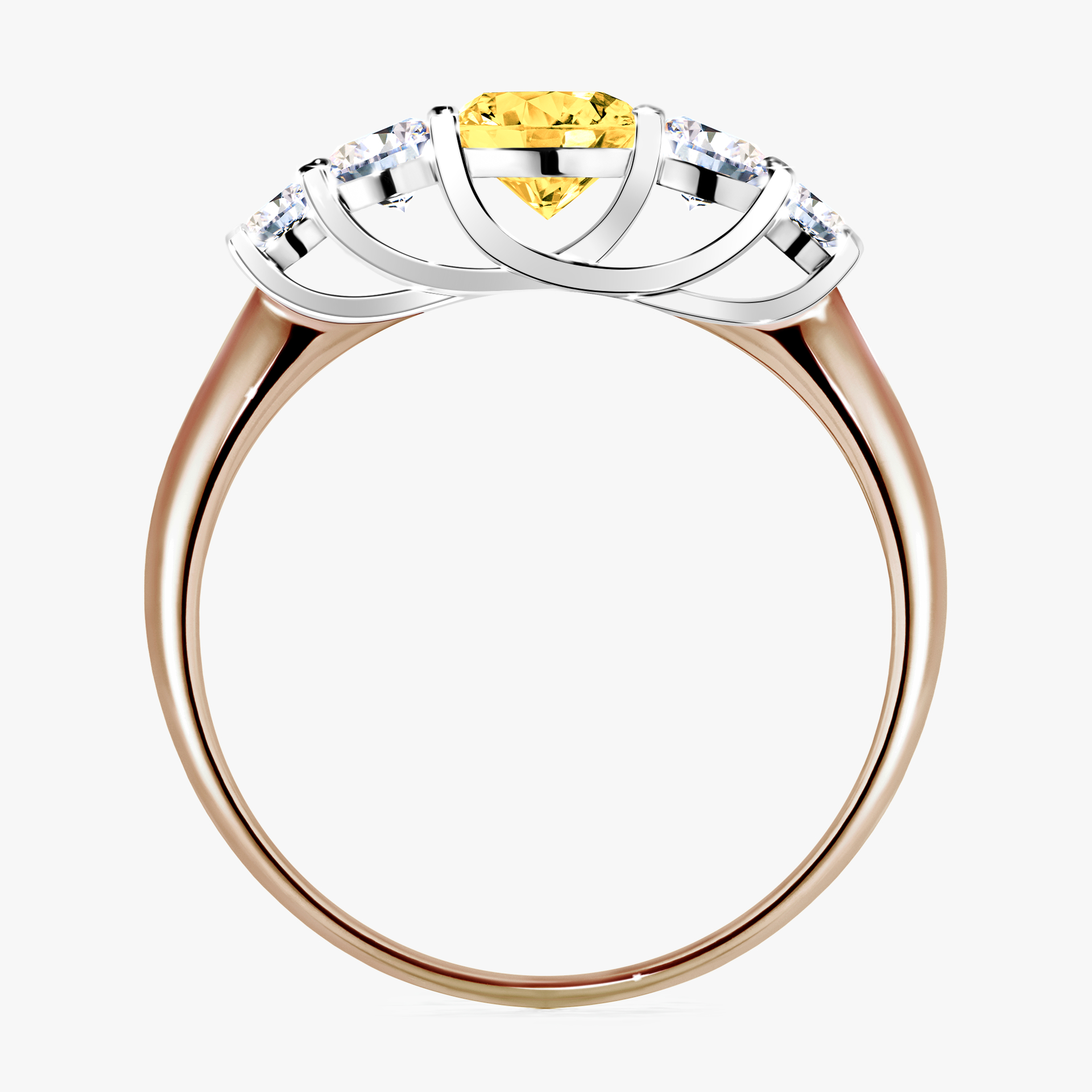 Pierścionek zaręczynowy My Darling z różowego złota z szafirem żółtym 0,96ct