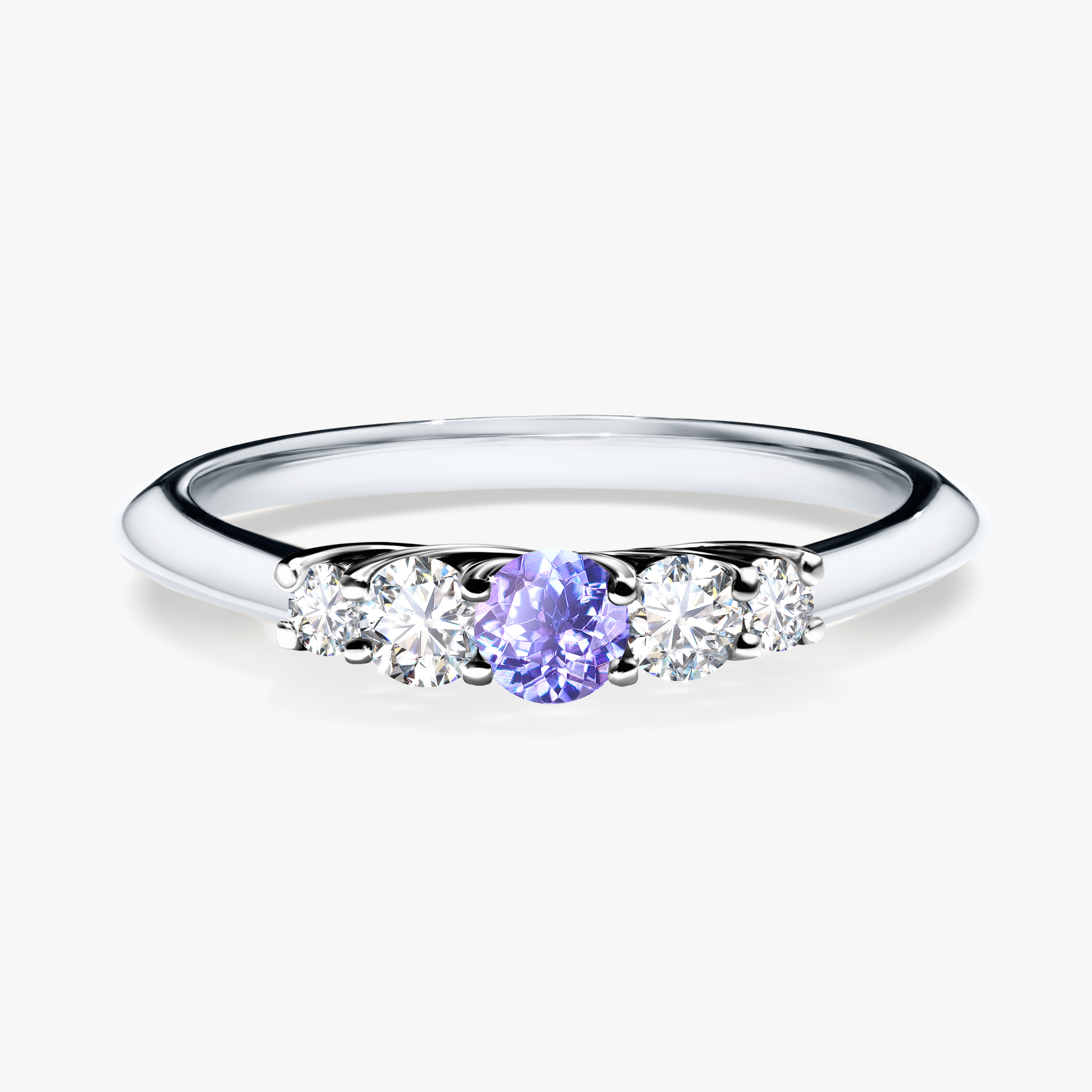 Pierścionek zaręczynowy My Darling z białego złota z tanzanitem 0,22ct