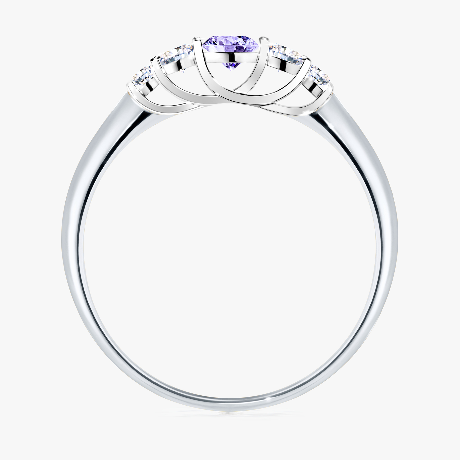 Pierścionek zaręczynowy My Darling z białego złota z tanzanitem 0,22ct
