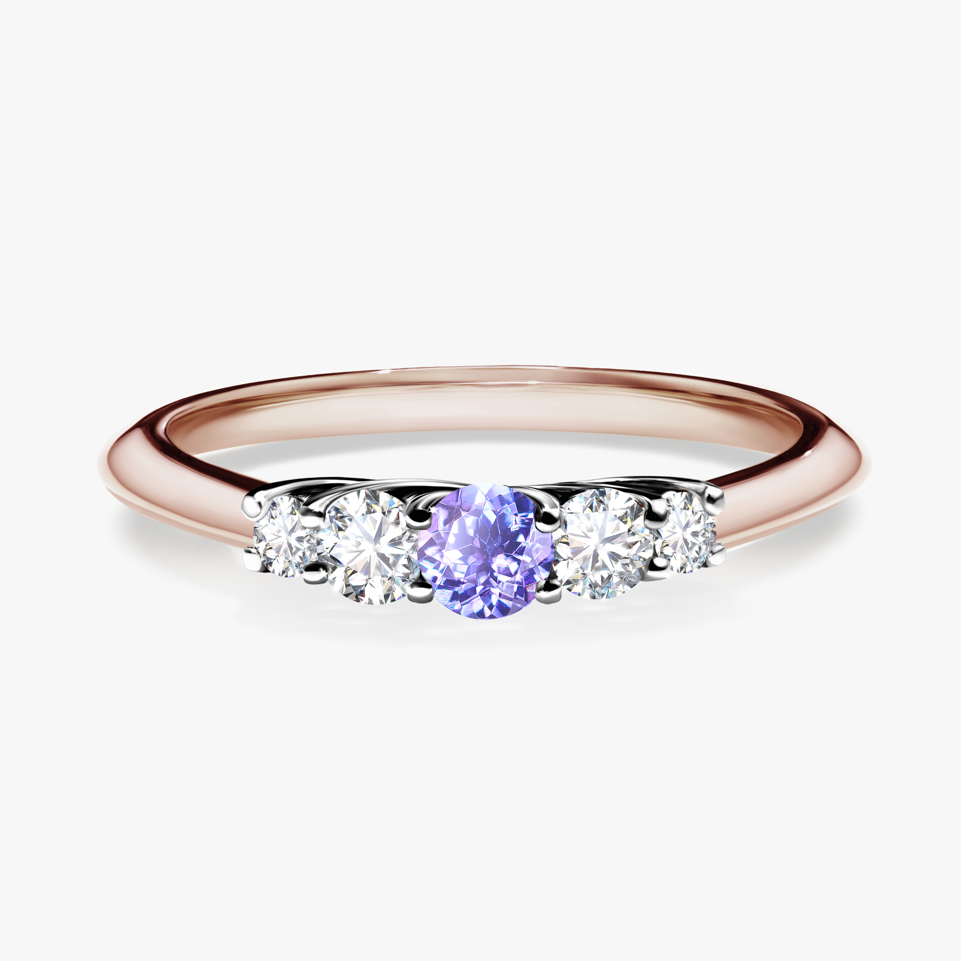 Pierścionek zaręczynowy My Darling z różowego złota z tanzanitem 0,22ct