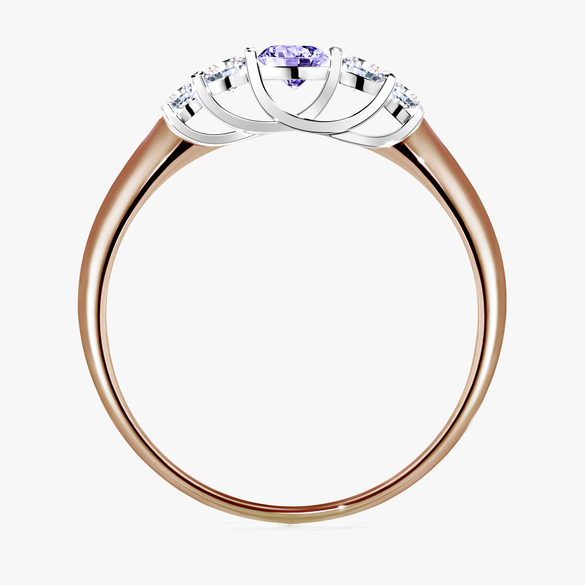 Pierścionek zaręczynowy My Darling z różowego złota z tanzanitem 0,22ct