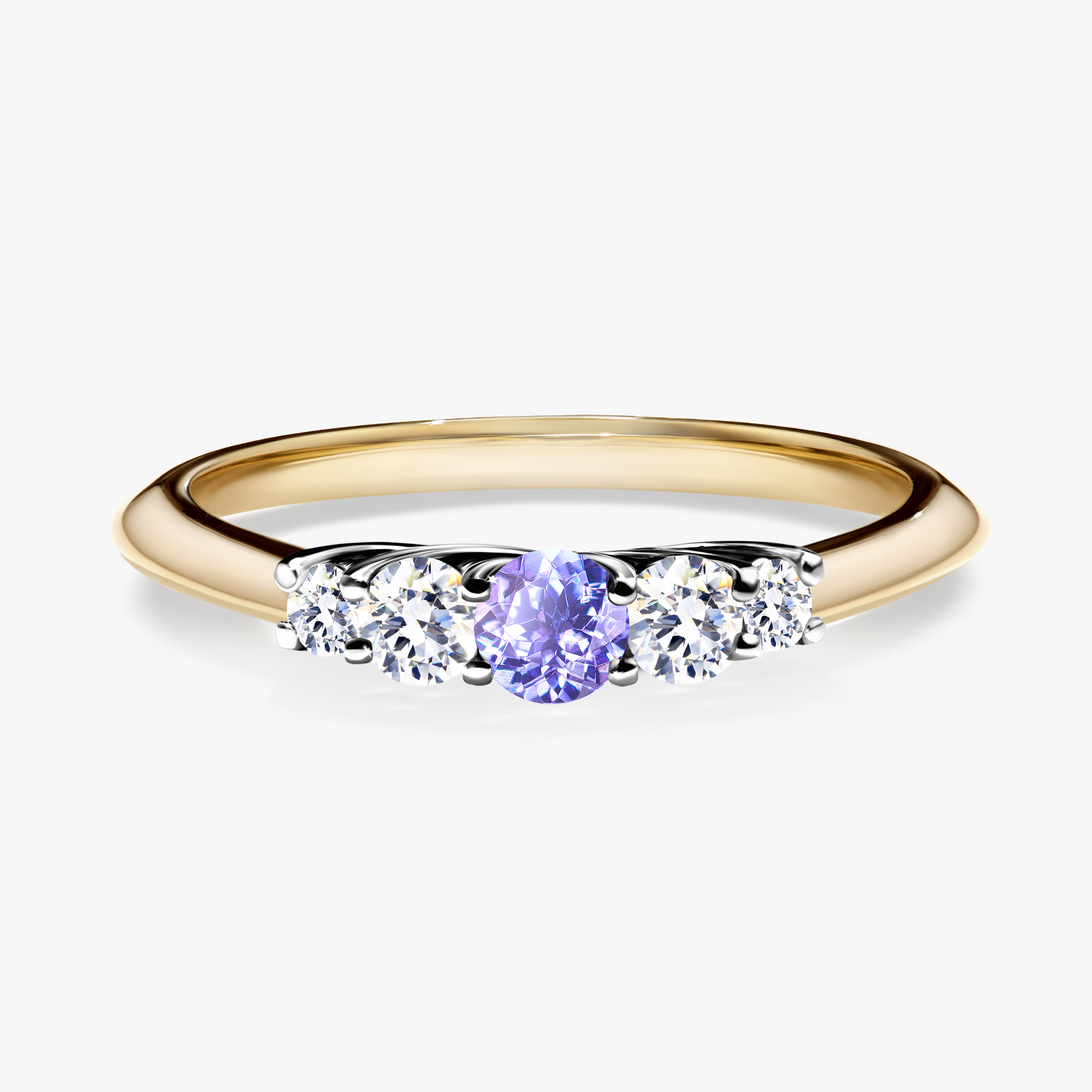 Pierścionek zaręczynowy My Darling z żółtego złota z tanzanitem 0,22ct