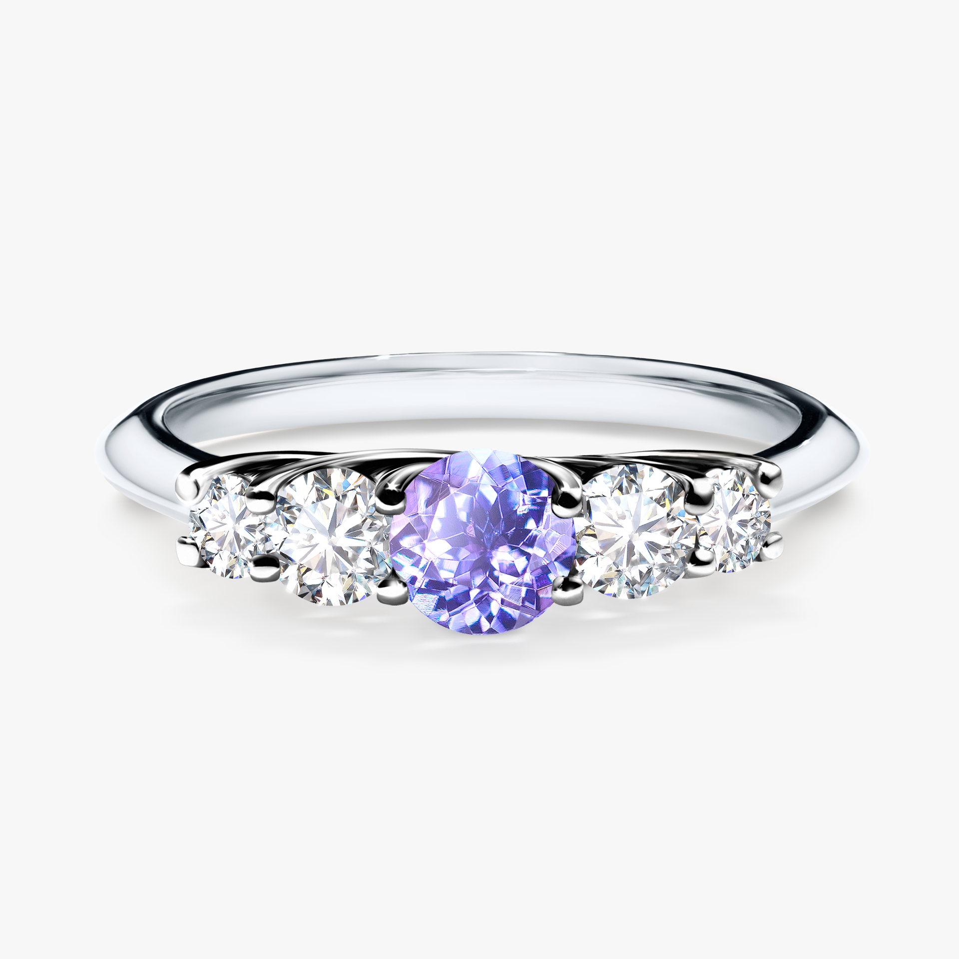Pierścionek zaręczynowy My Darling z białego złota z tanzanitem 0,53ct