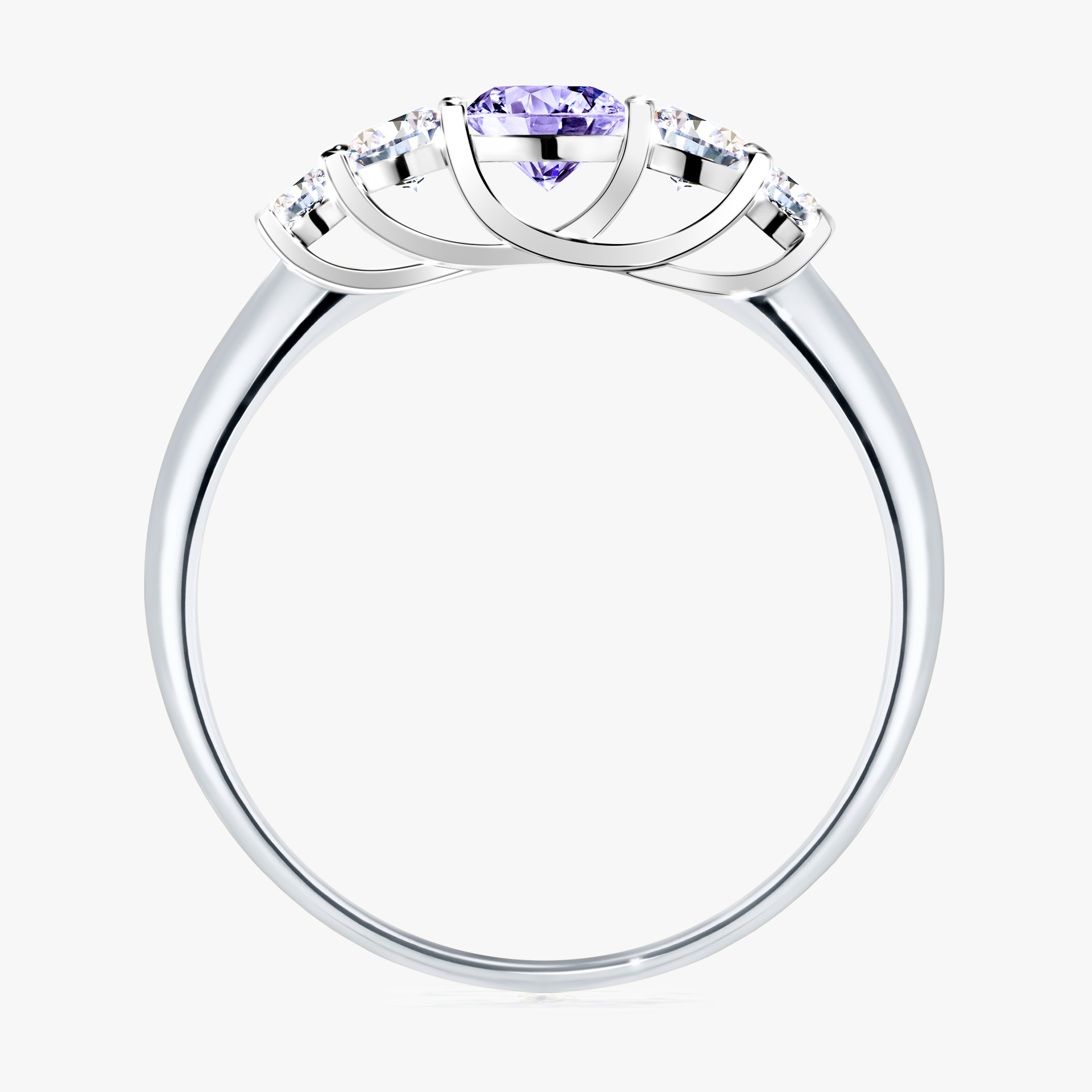Pierścionek zaręczynowy My Darling z białego złota z tanzanitem 0,53ct