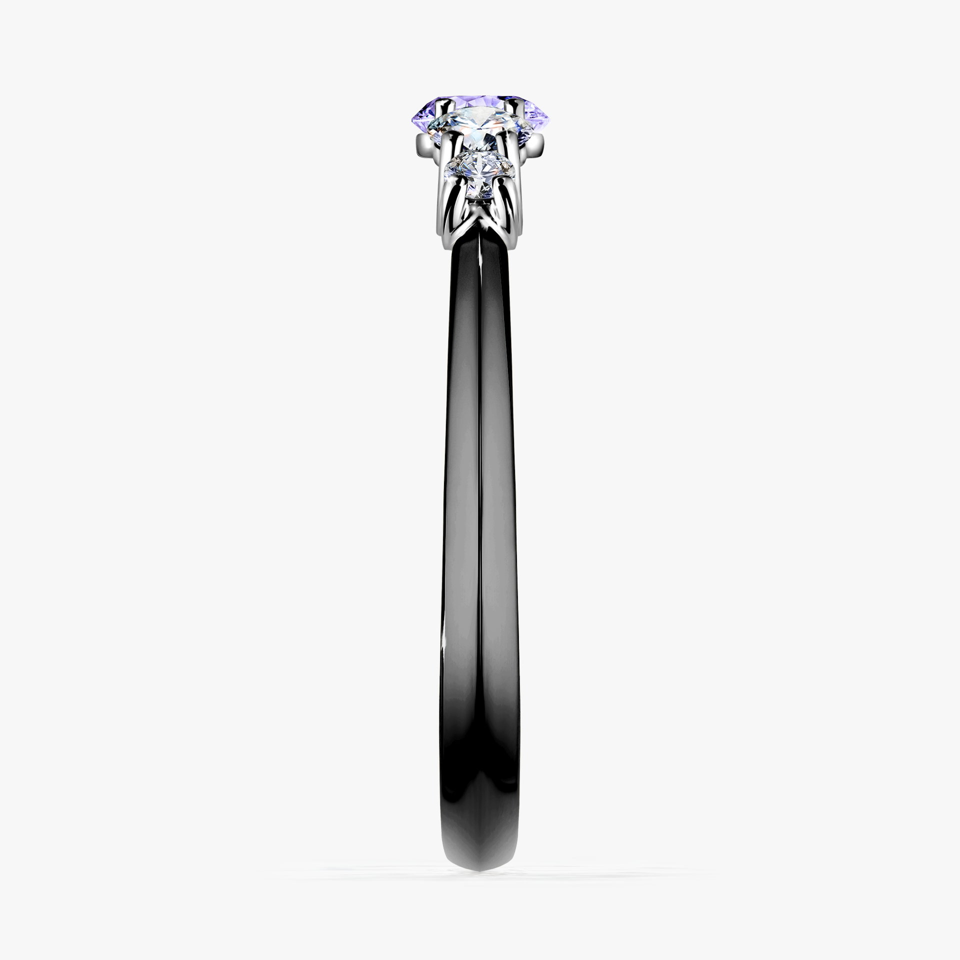 Pierścionek zaręczynowy My Darling z czarnego złota z tanzanitem 0,53ct