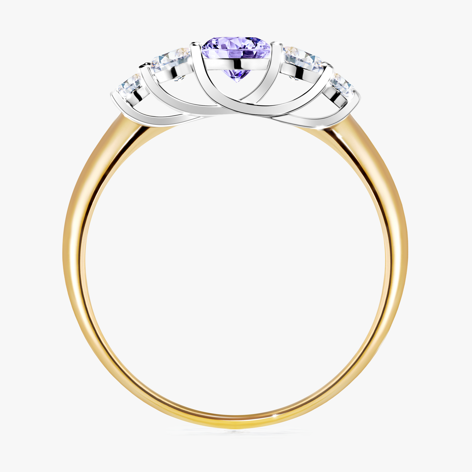 Pierścionek zaręczynowy My Darling z żółtego złota z tanzanitem 0,53ct