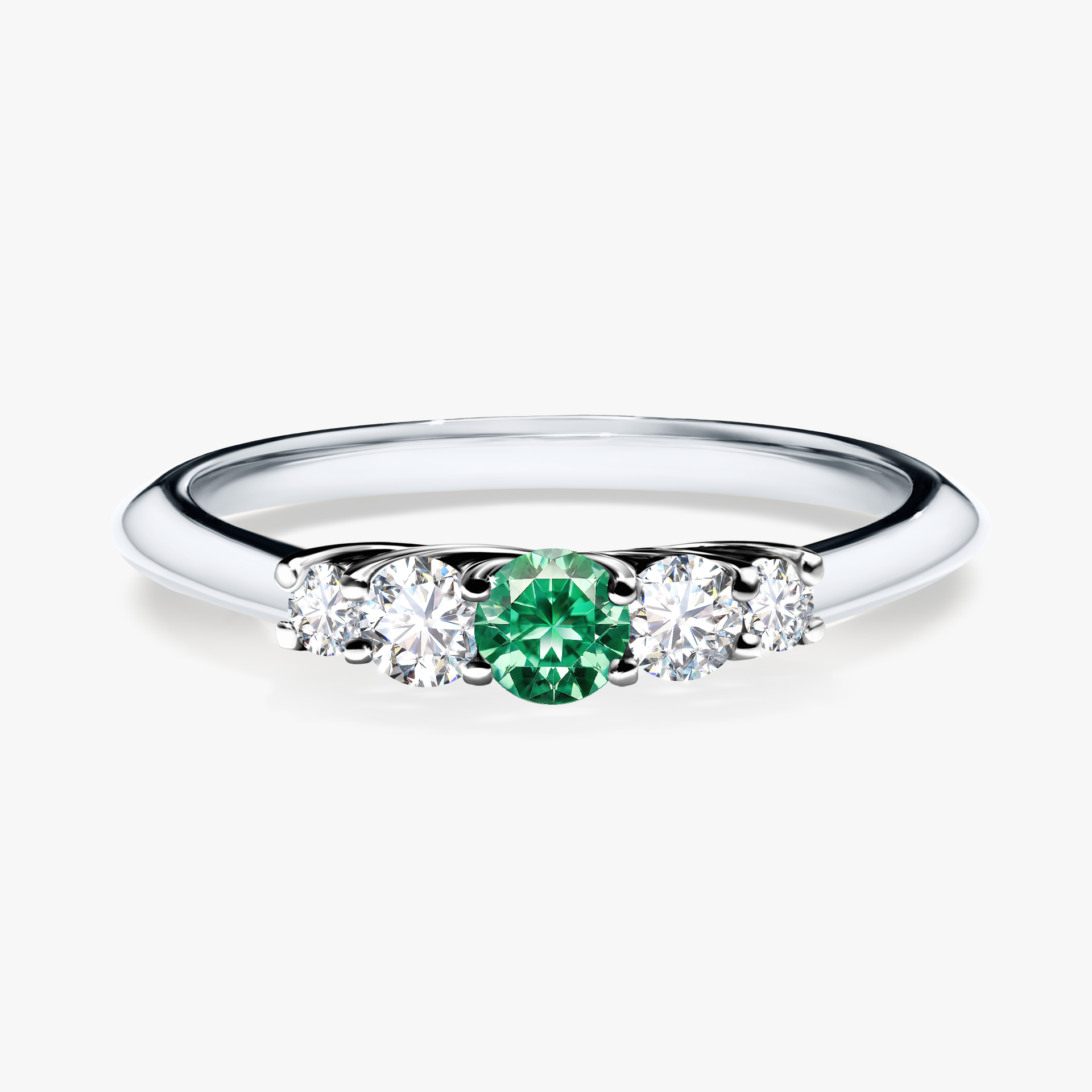 Pierścionek zaręczynowy My Darling z białego złota ze szmaragdem 0,22ct