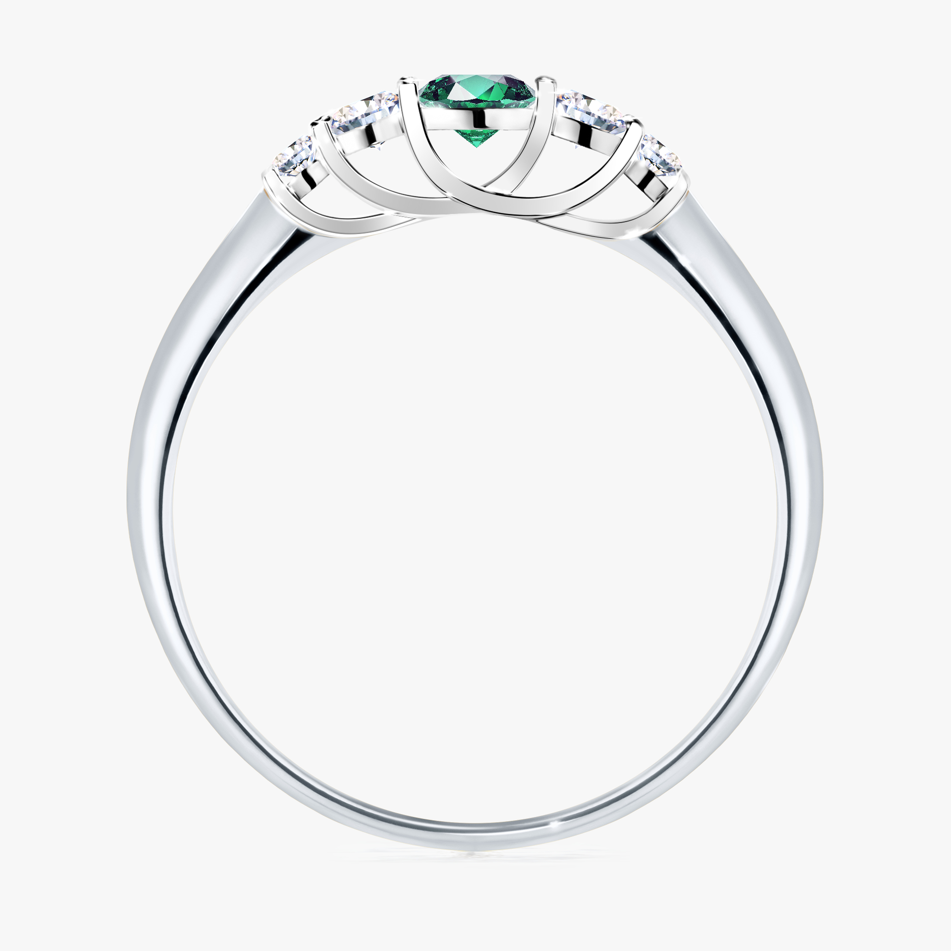 Pierścionek zaręczynowy My Darling z białego złota ze szmaragdem 0,22ct