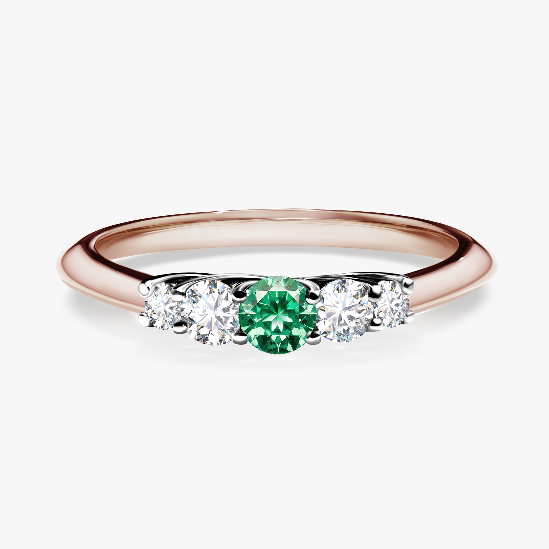 Pierścionek zaręczynowy My Darling z różowego złota ze szmaragdem 0,22ct
