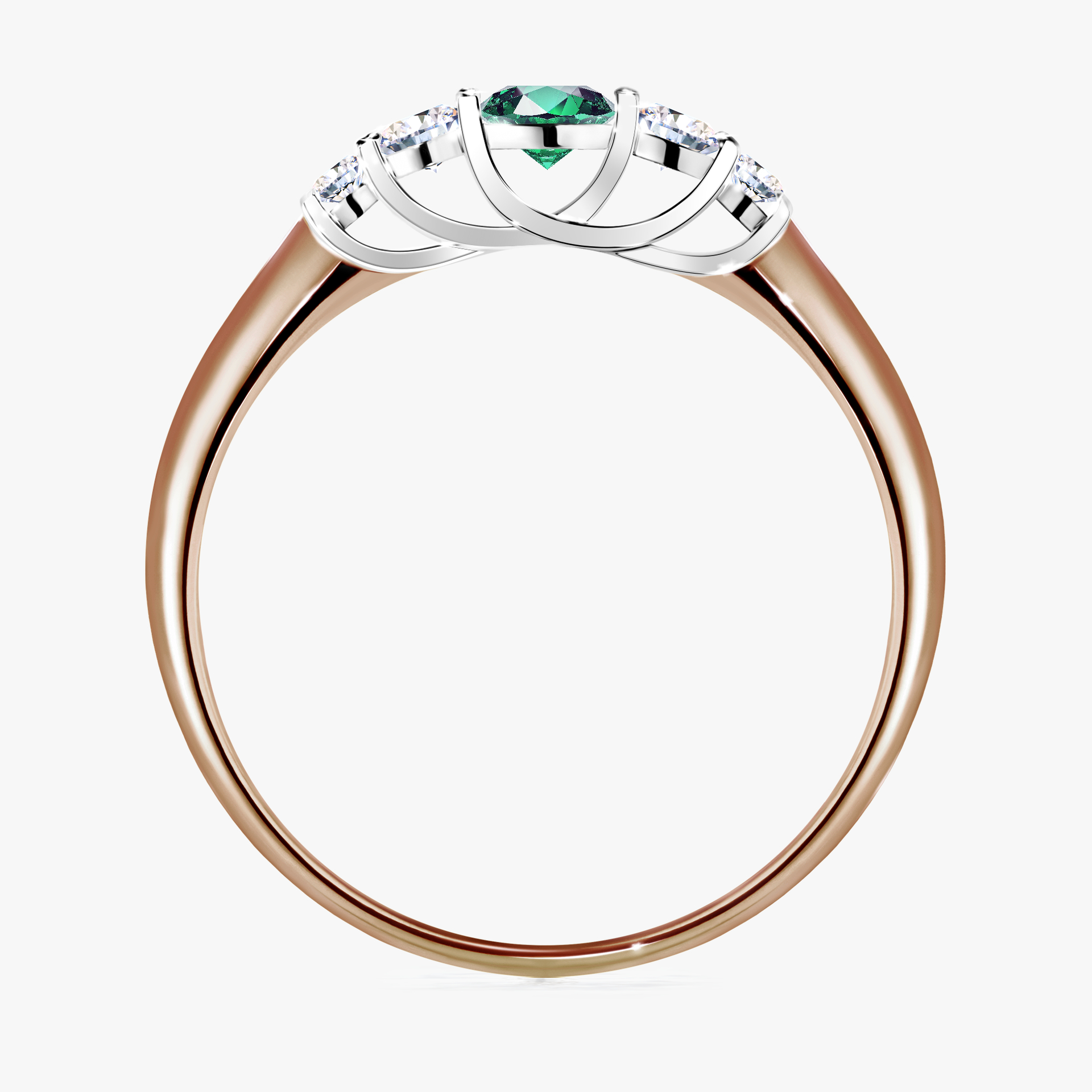 Pierścionek zaręczynowy My Darling z różowego złota ze szmaragdem 0,22ct