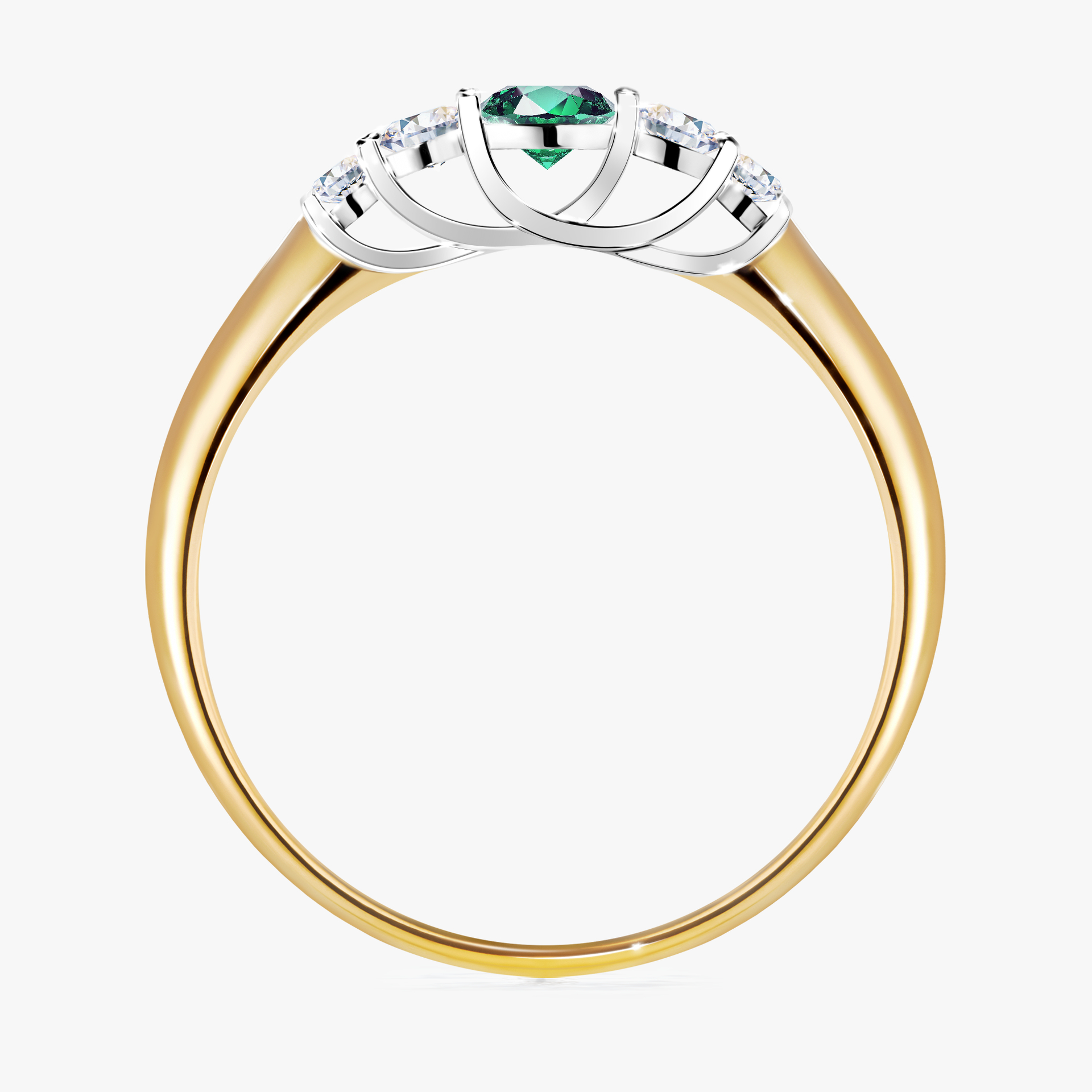 Pierścionek zaręczynowy My Darling z żółtego złota ze szmaragdem 0,22ct