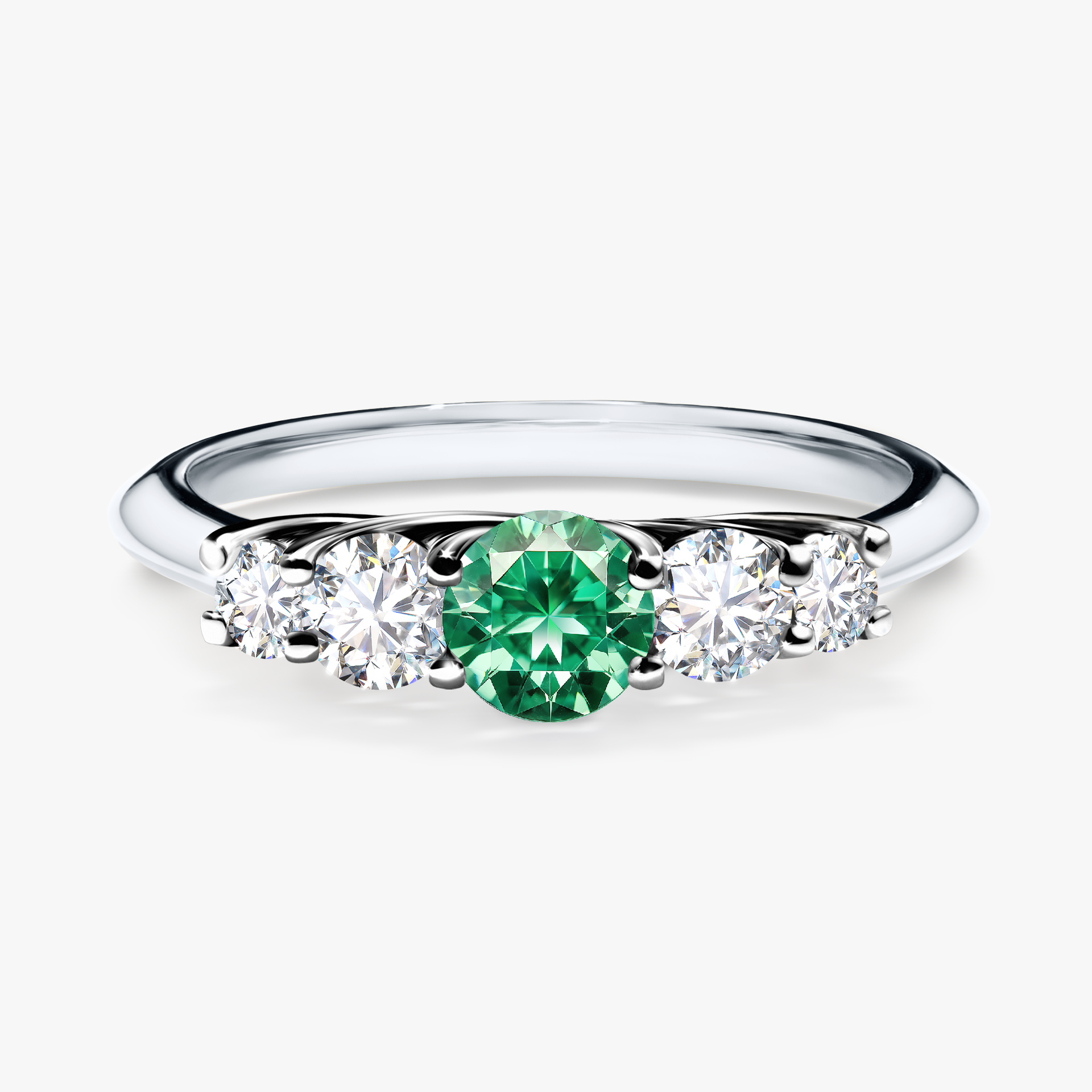 Pierścionek zaręczynowy My Darling z białego złota ze szmaragdem 0,53ct