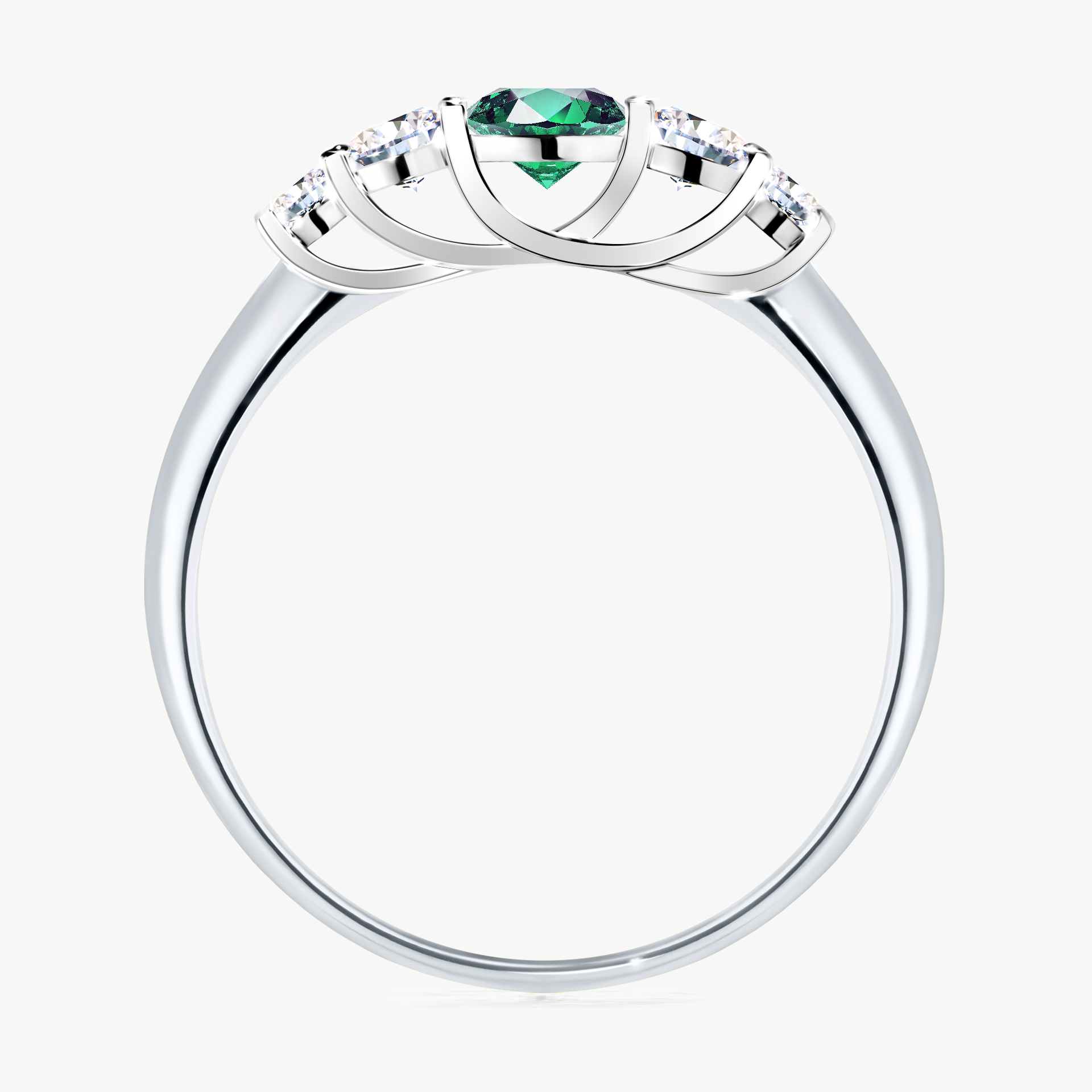 Pierścionek zaręczynowy My Darling z białego złota ze szmaragdem 0,53ct