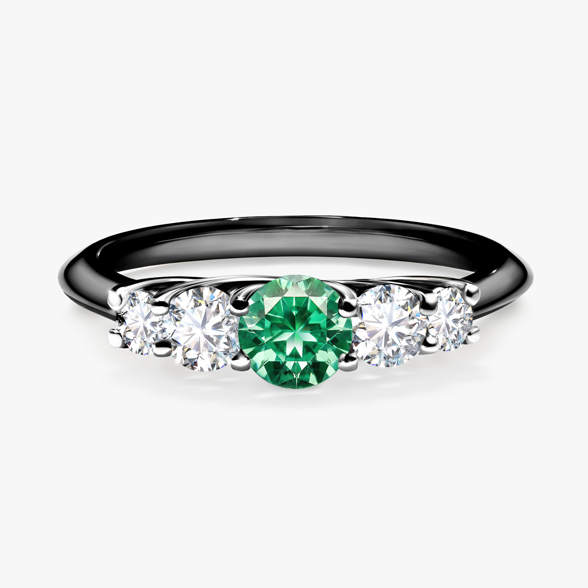 Pierścionek zaręczynowy My Darling z czarnego złota ze szmaragdem 0,53ct