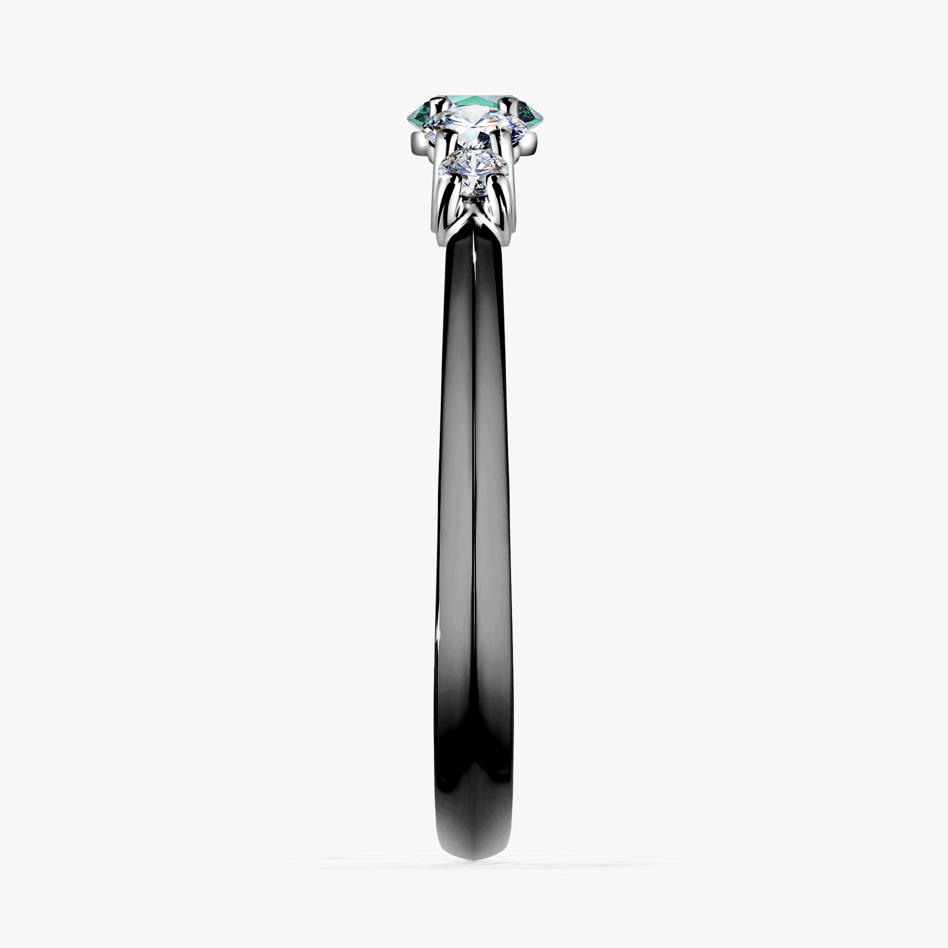 Pierścionek zaręczynowy My Darling z czarnego złota ze szmaragdem 0,53ct