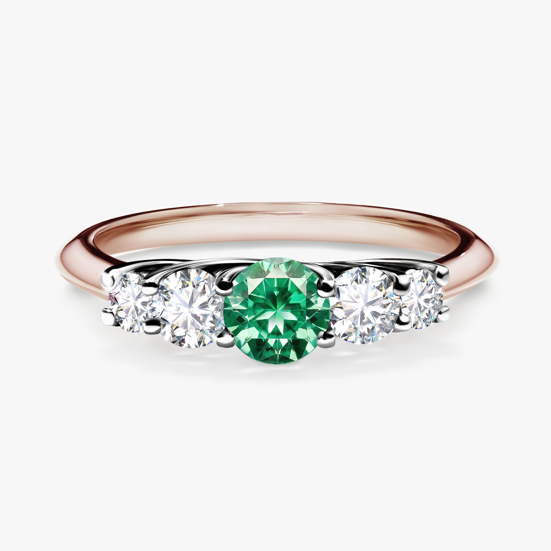 Pierścionek zaręczynowy My Darling z różowego złota ze szmaragdem 0,53ct