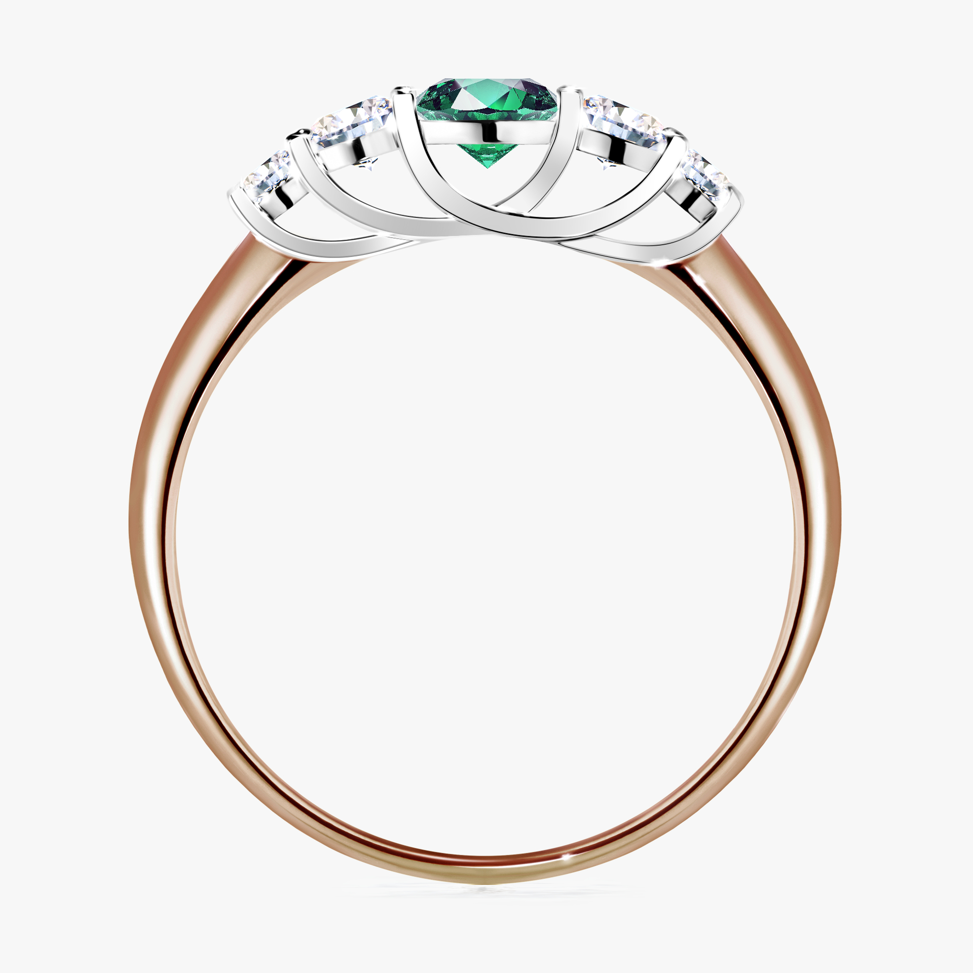 Pierścionek zaręczynowy My Darling z różowego złota ze szmaragdem 0,53ct