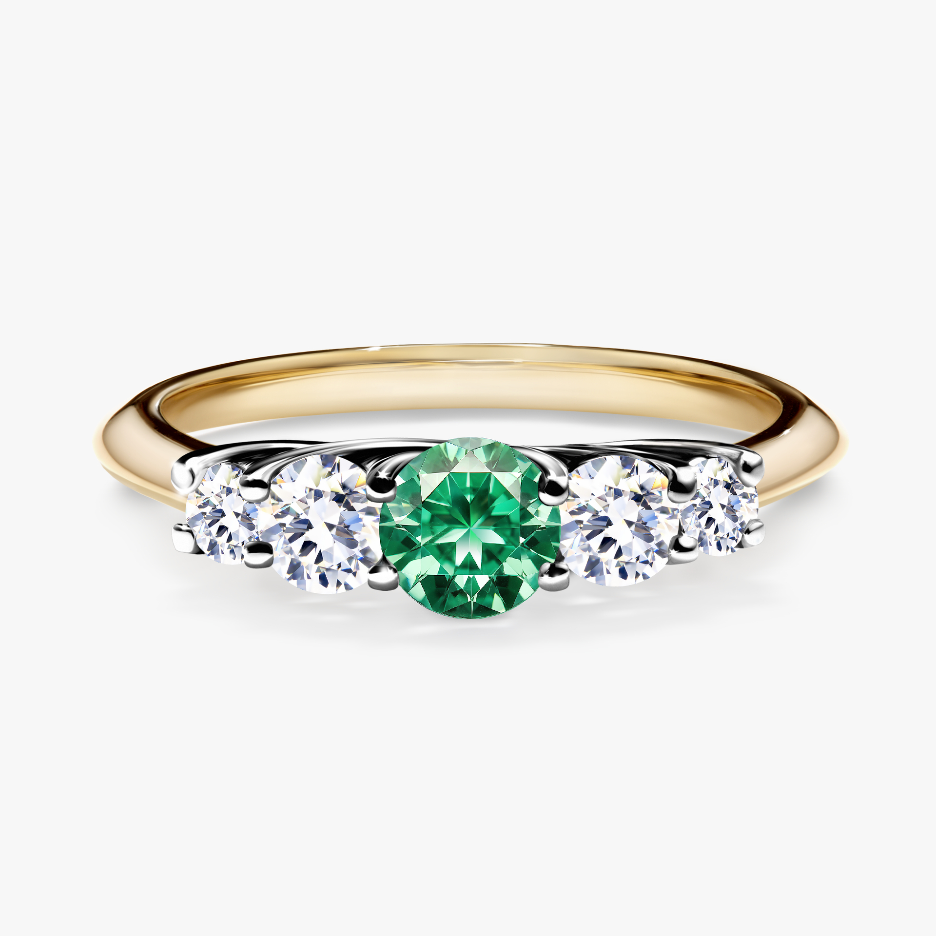 Pierścionek zaręczynowy My Darling z żółtego złota ze szmaragdem 0,53ct