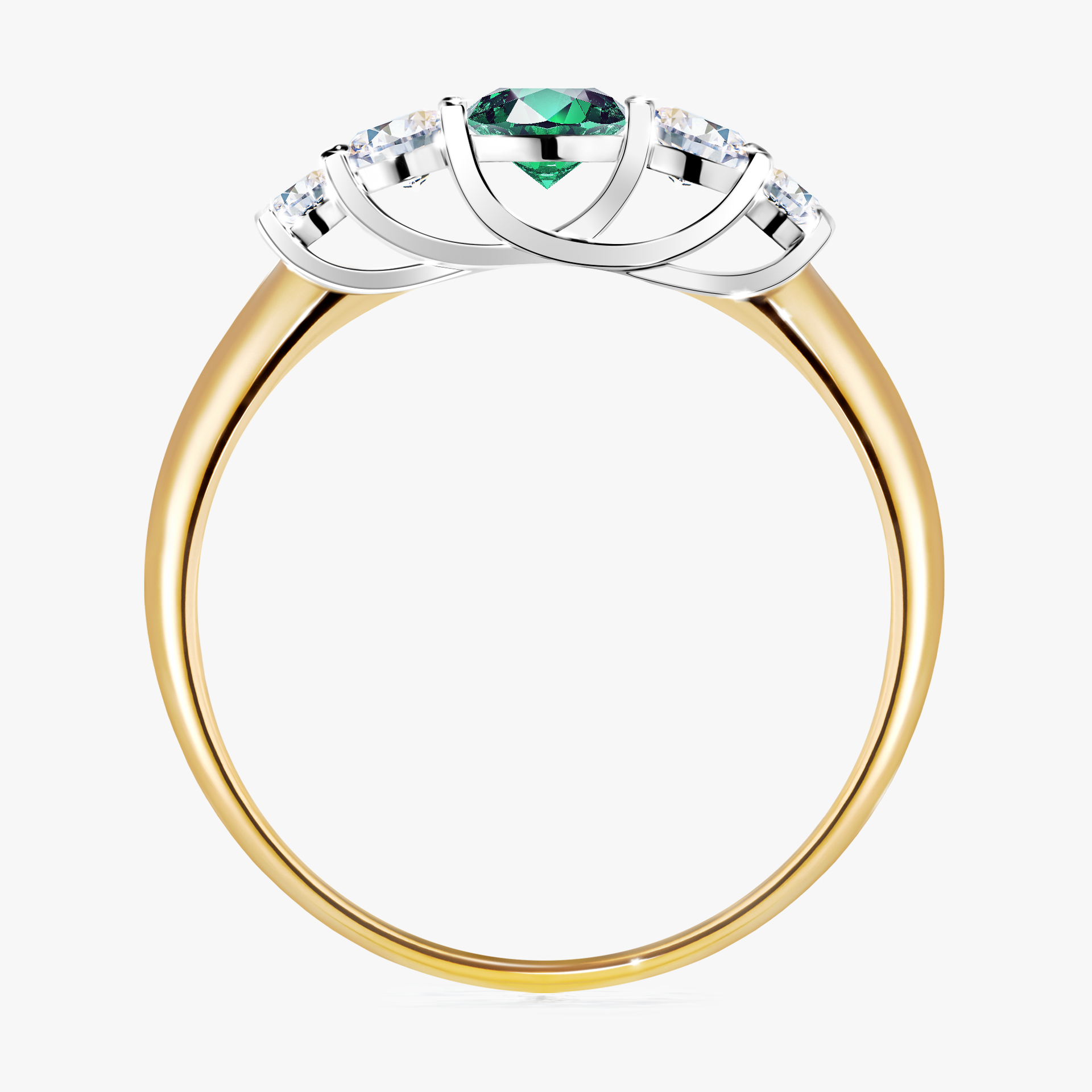 Pierścionek zaręczynowy My Darling z żółtego złota ze szmaragdem 0,53ct