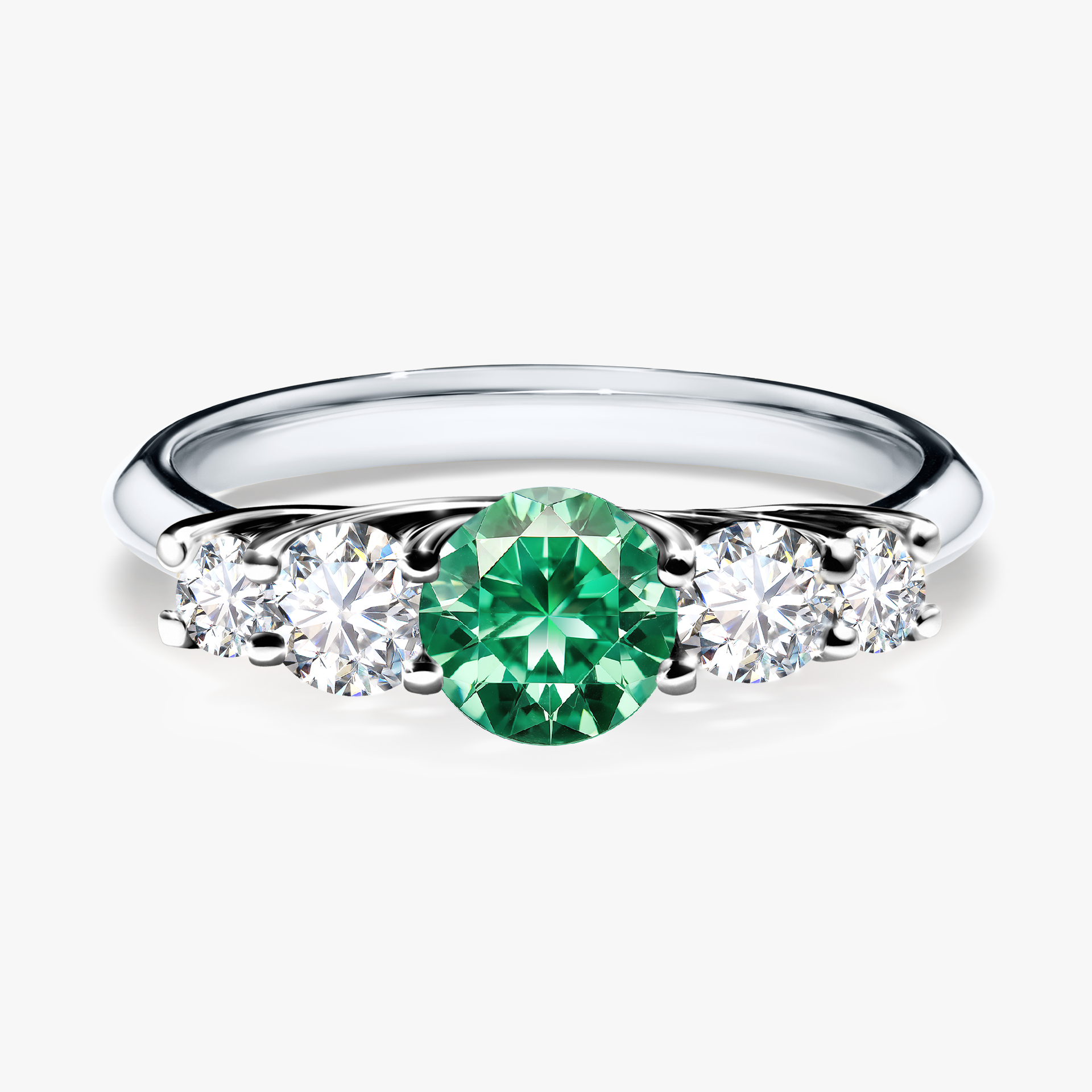 Pierścionek zaręczynowy My Darling z białego złota ze szmaragdem 0,96ct
