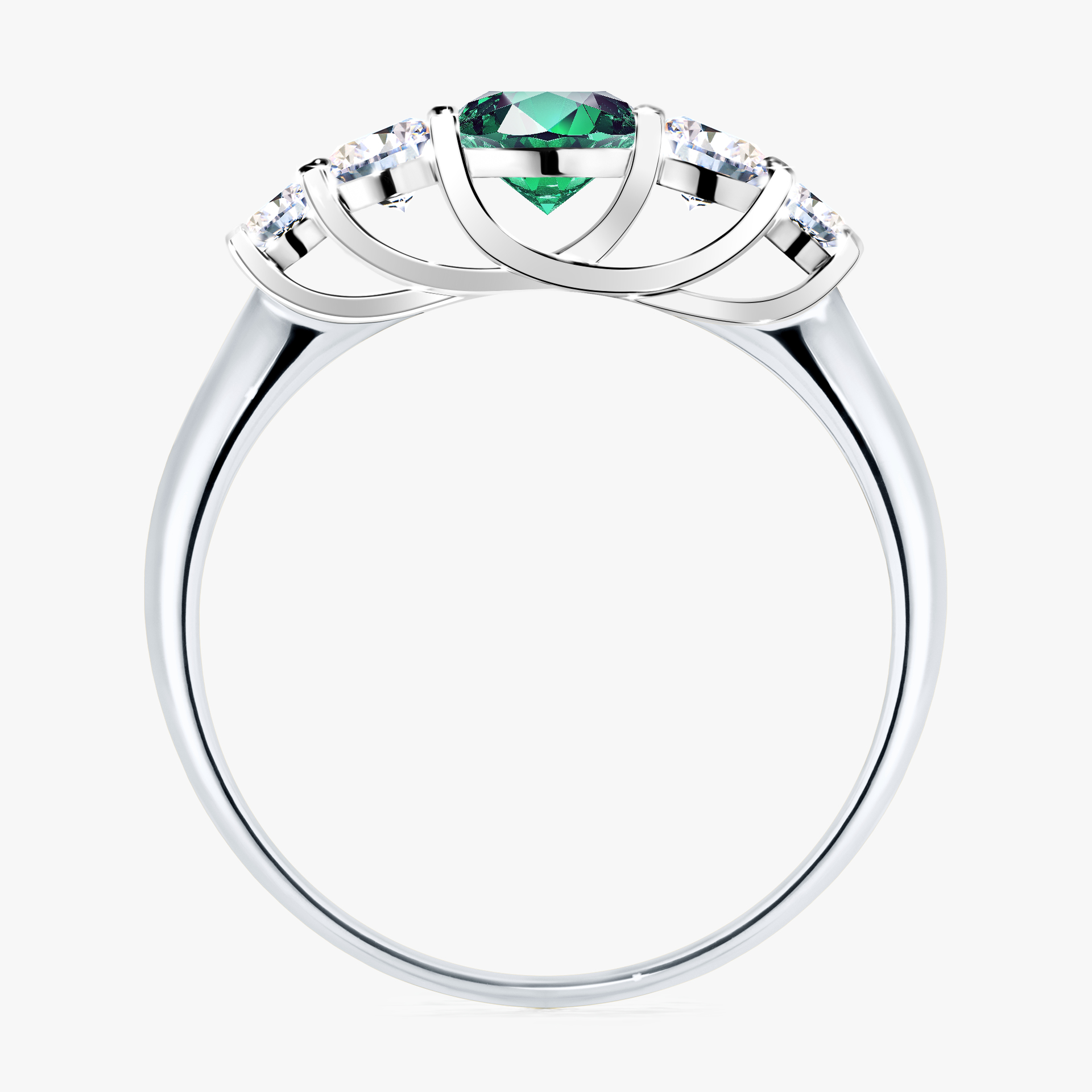 Pierścionek zaręczynowy My Darling z białego złota ze szmaragdem 0,96ct