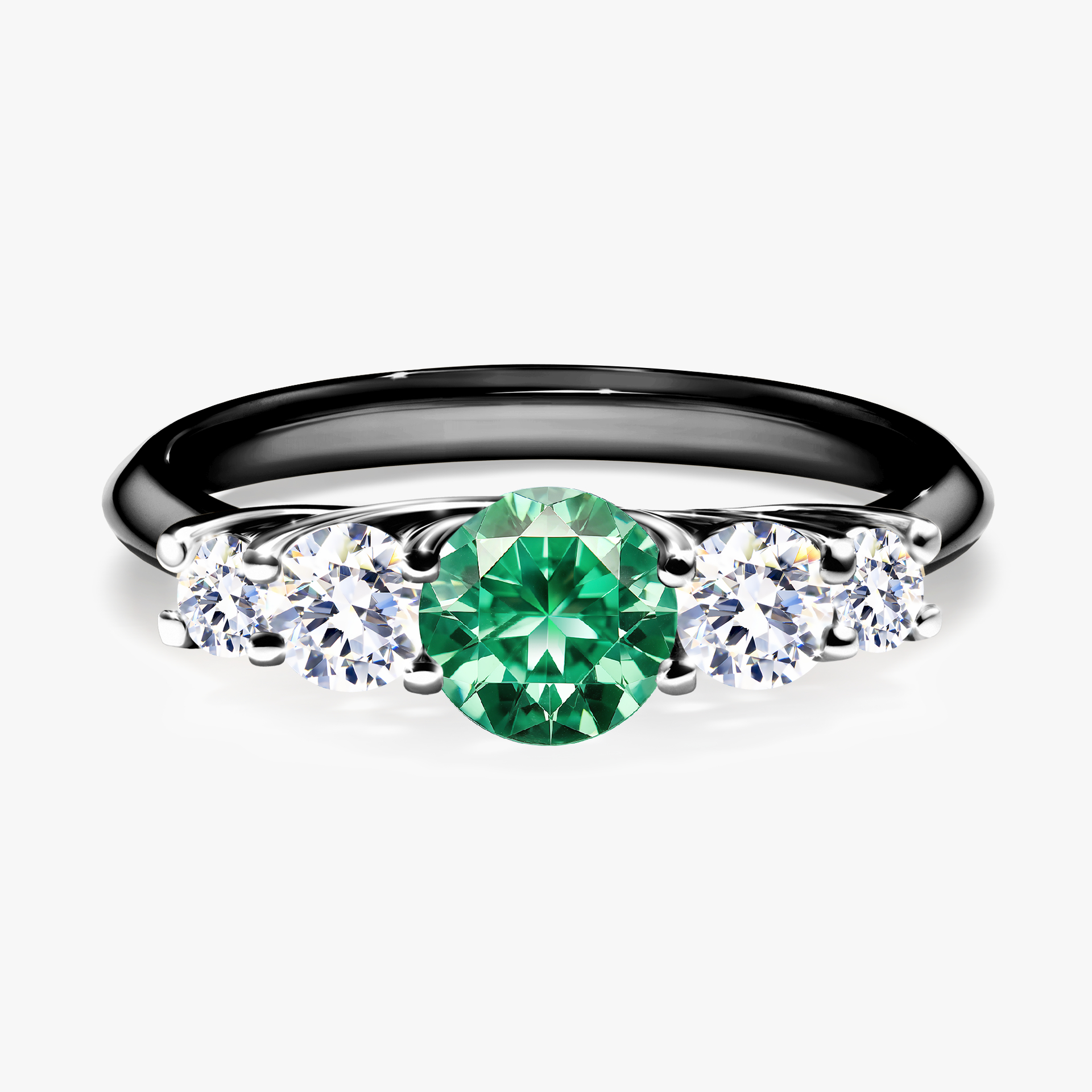 Pierścionek zaręczynowy My Darling z czarnego złota ze szmaragdem 0,96ct