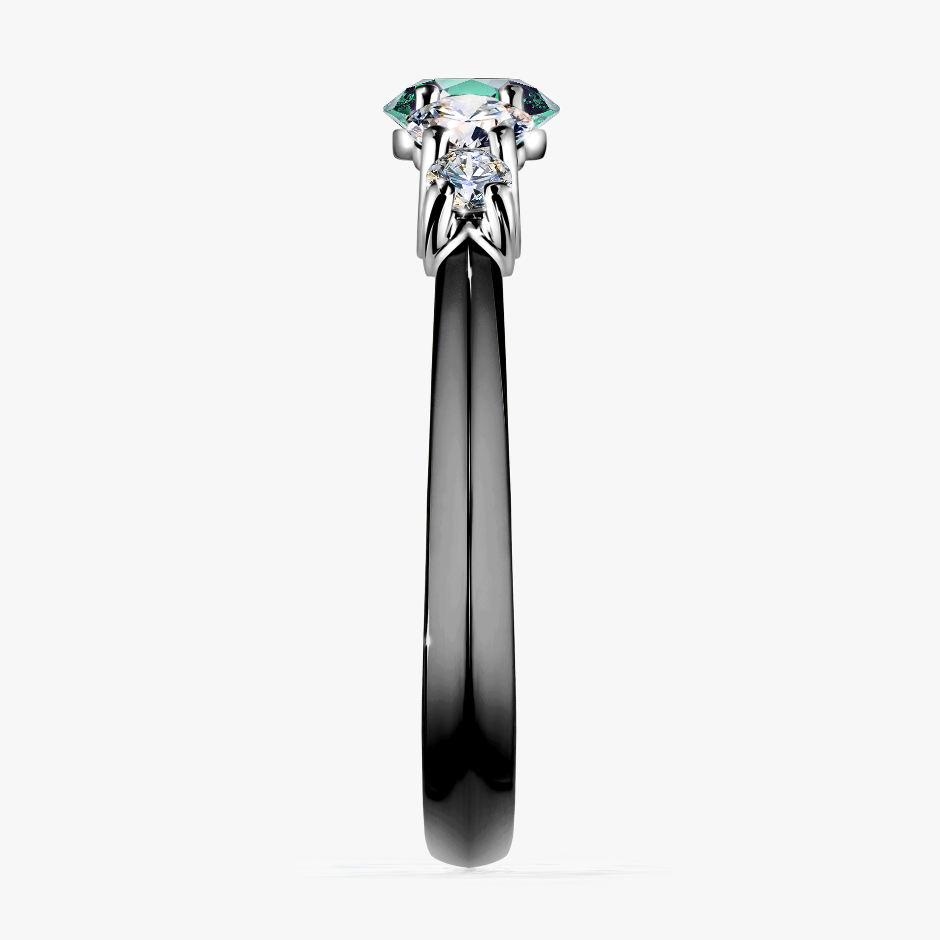 Pierścionek zaręczynowy My Darling z czarnego złota ze szmaragdem 0,96ct