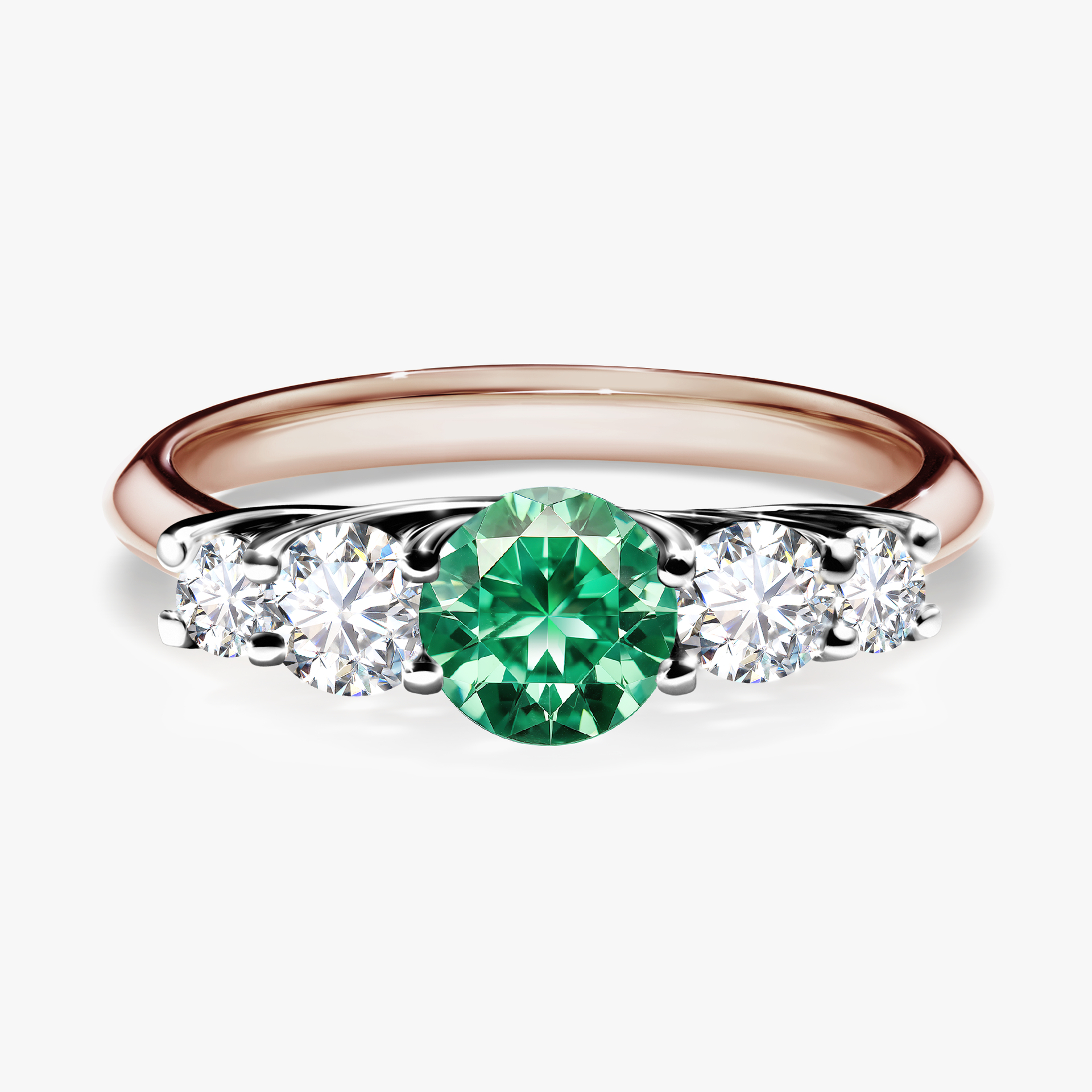 Pierścionek zaręczynowy My Darling z różowego złota ze szmaragdem 0,96ct