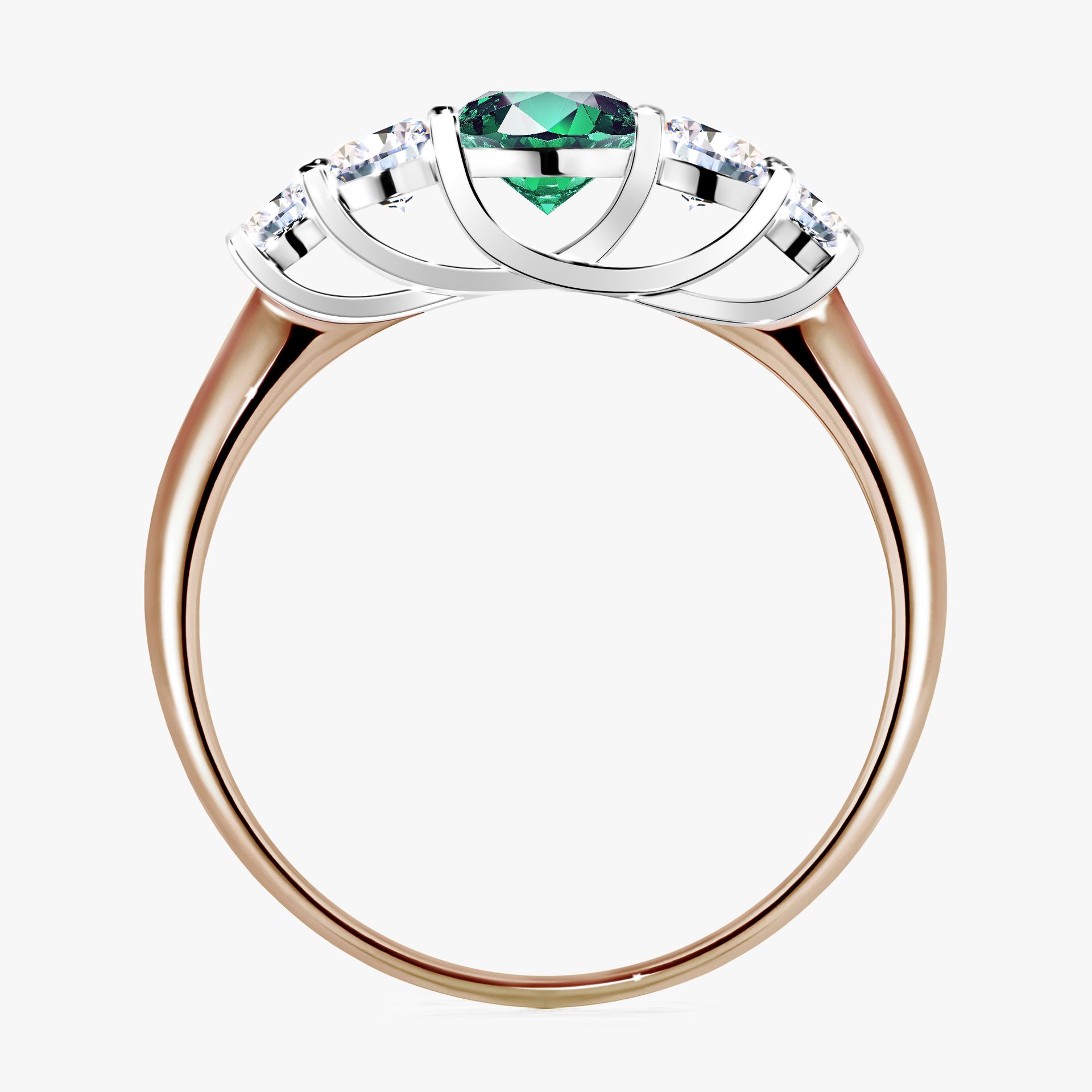 Pierścionek zaręczynowy My Darling z różowego złota ze szmaragdem 0,96ct