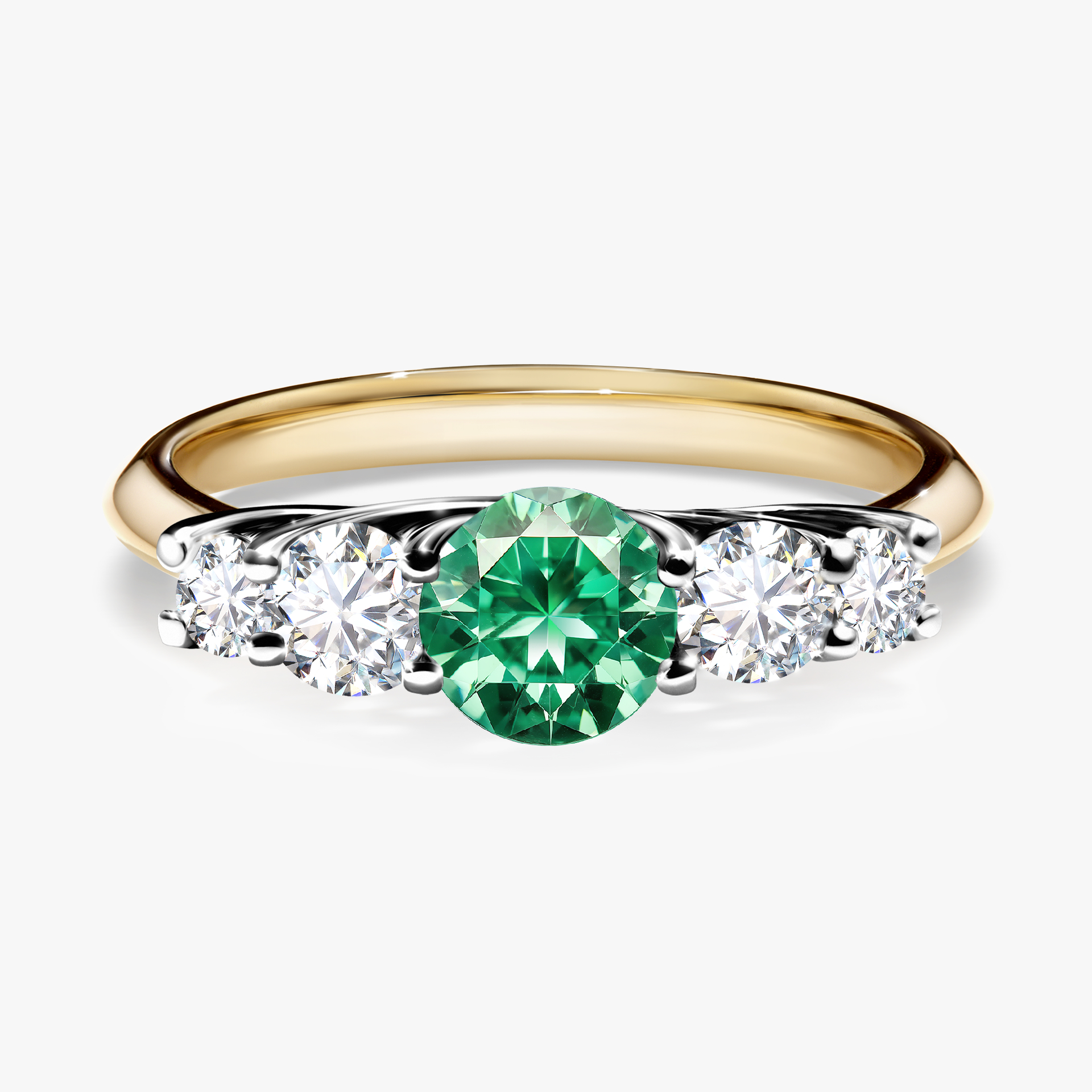 Pierścionek zaręczynowy My Darling z żółtego złota ze szmaragdem 0,96ct