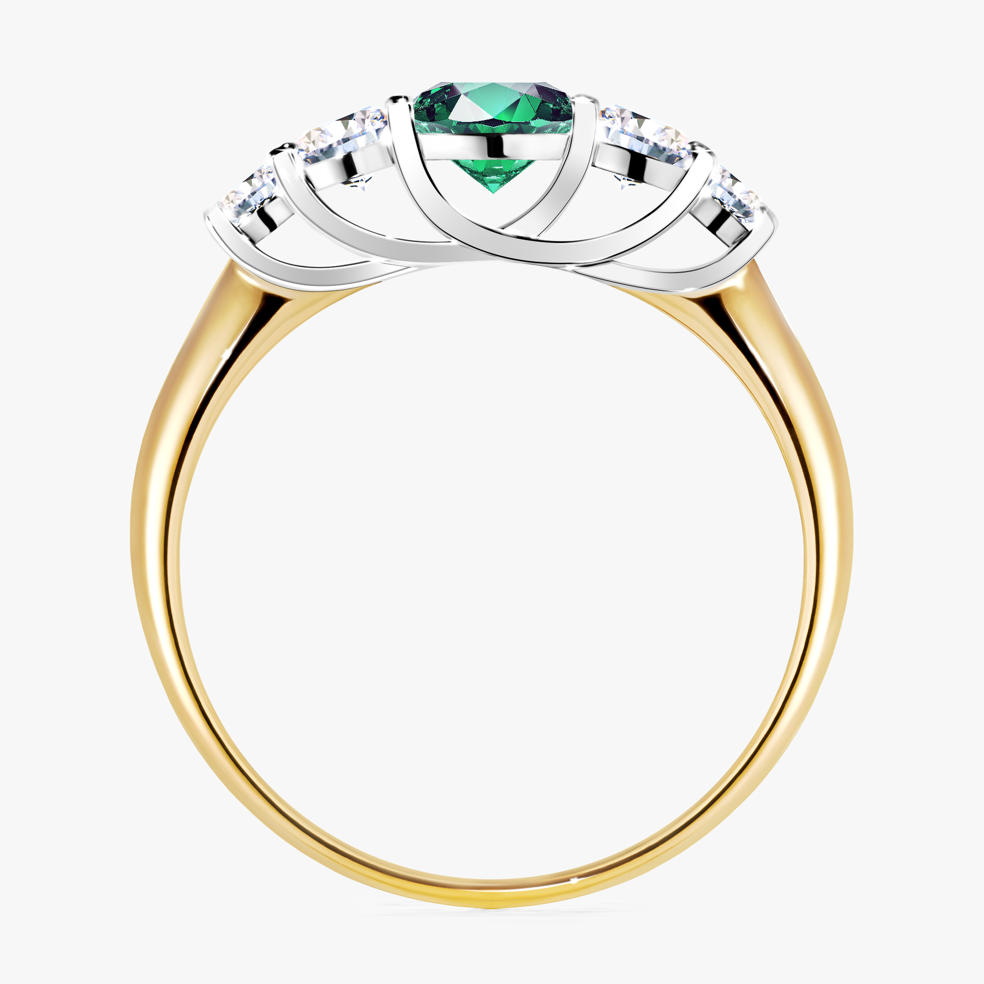 Pierścionek zaręczynowy My Darling z żółtego złota ze szmaragdem 0,96ct