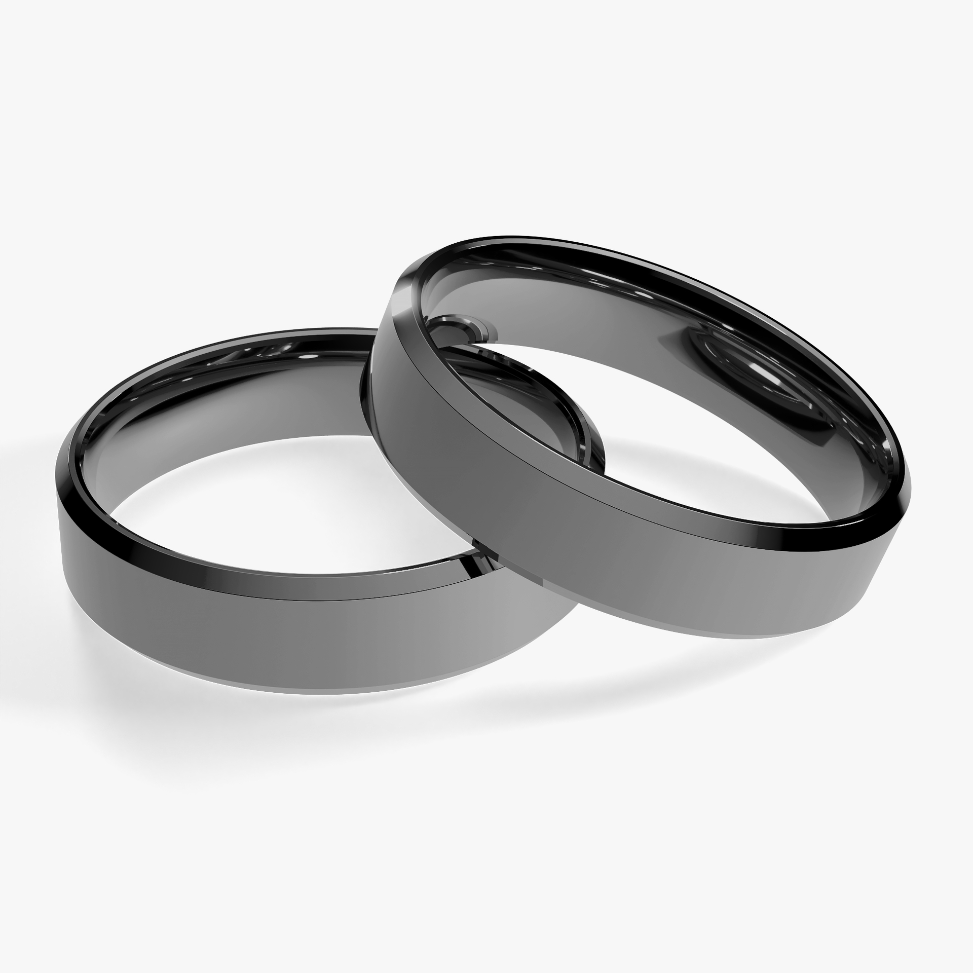 Obraczka slubna fazowana 4 5 mm z czarnego zlota 04