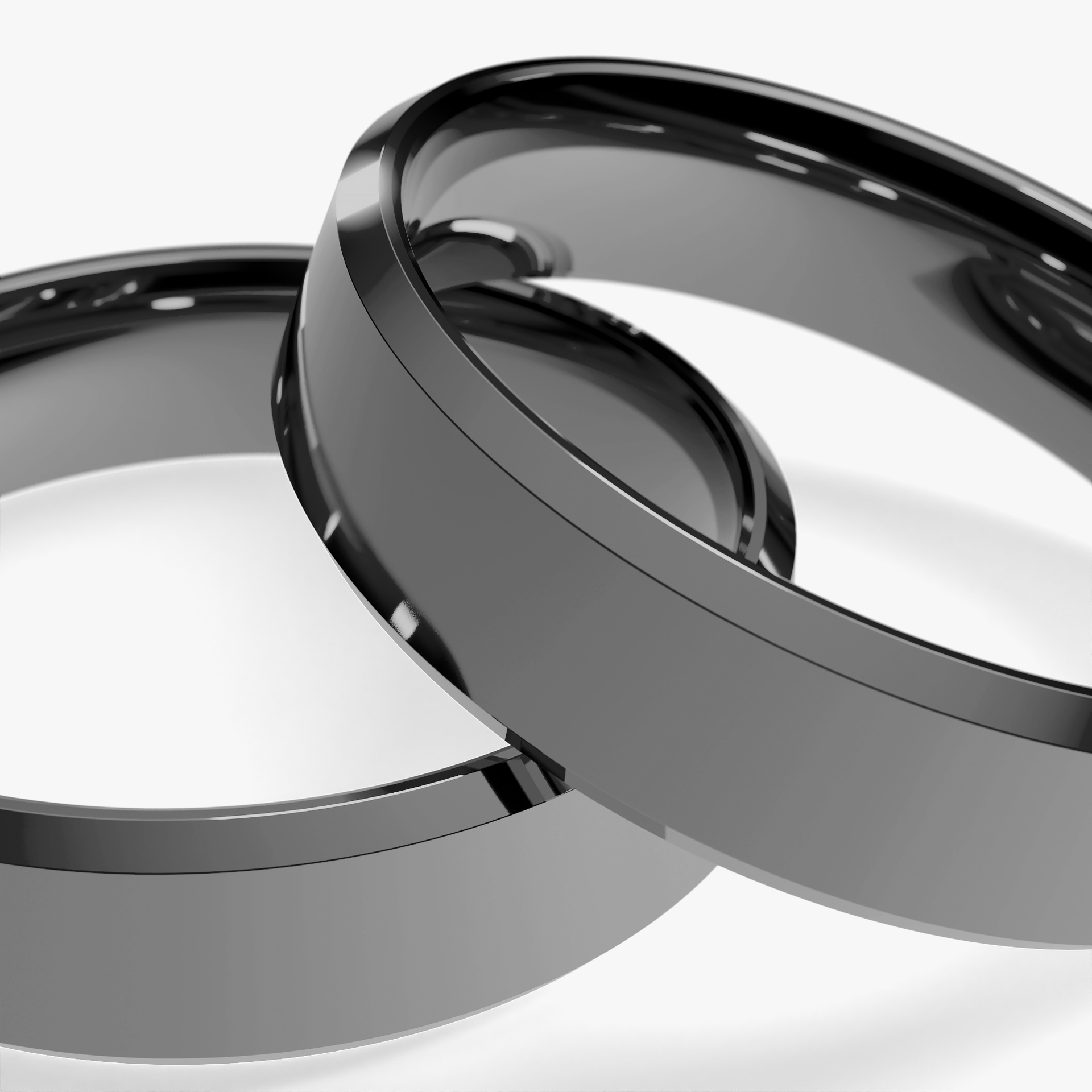 Obraczka slubna fazowana 4 5 mm z czarnego zlota 05