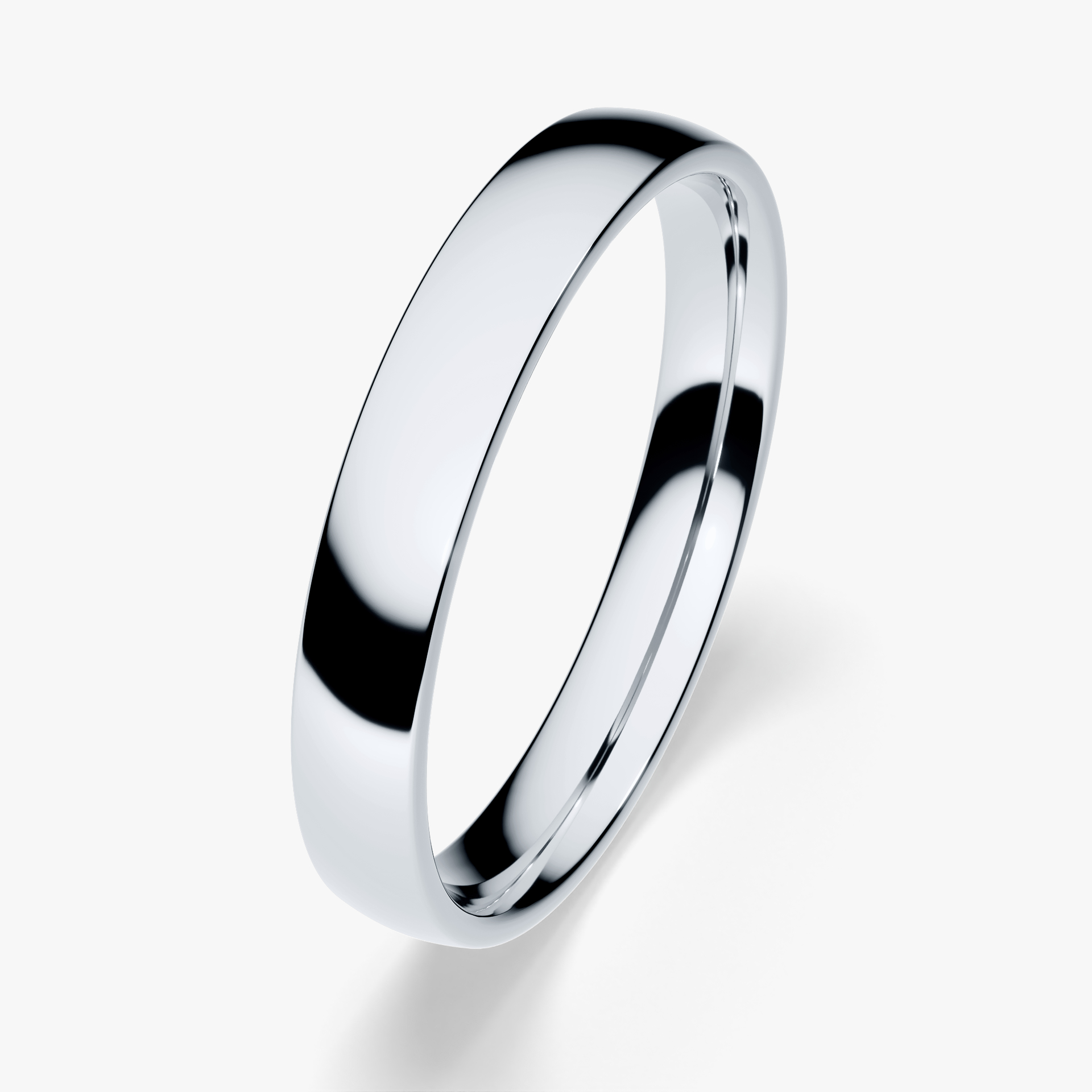 Obrączka ślubna Fit z białego złota 3mm