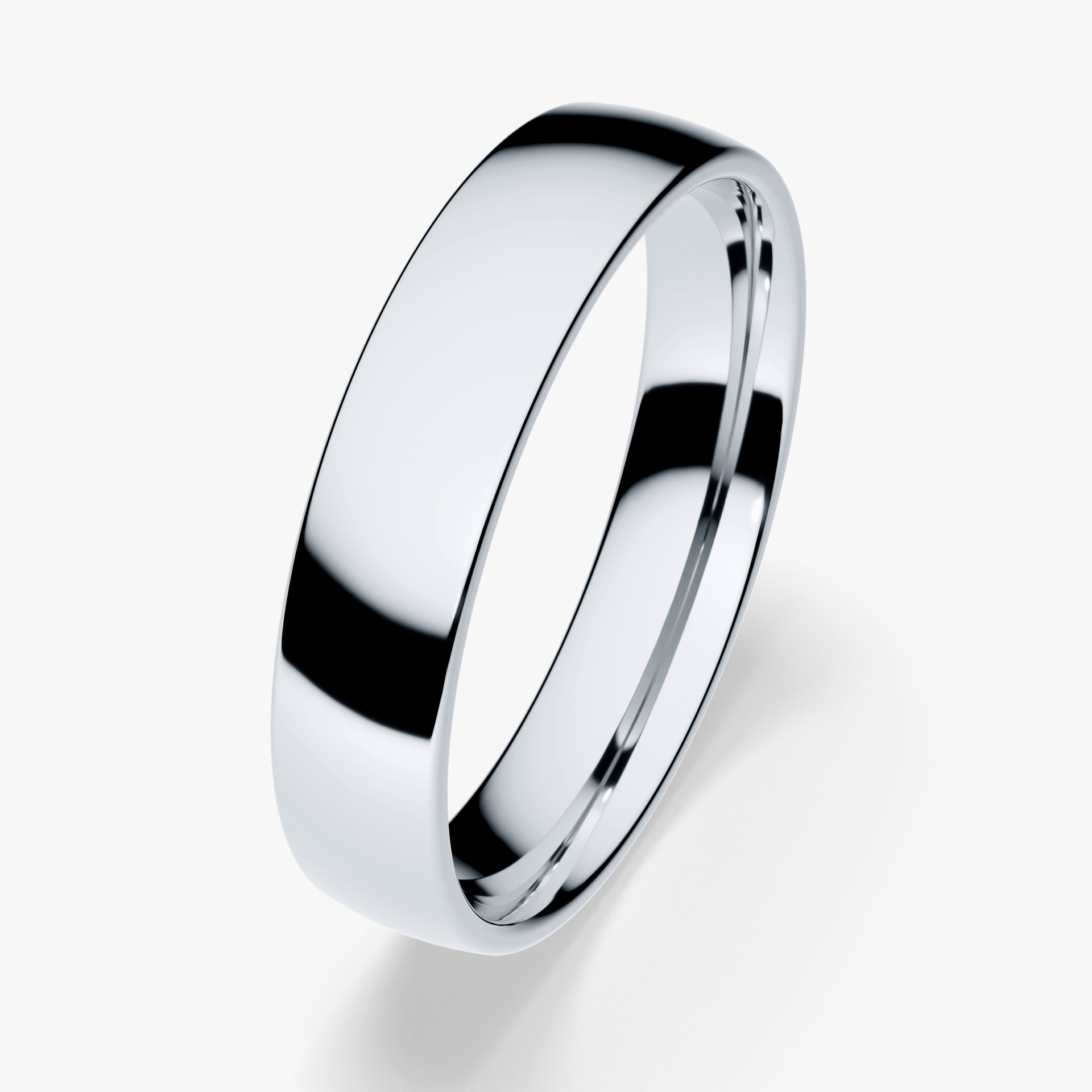 Obrączka ślubna Fit z białego złota 4,5mm