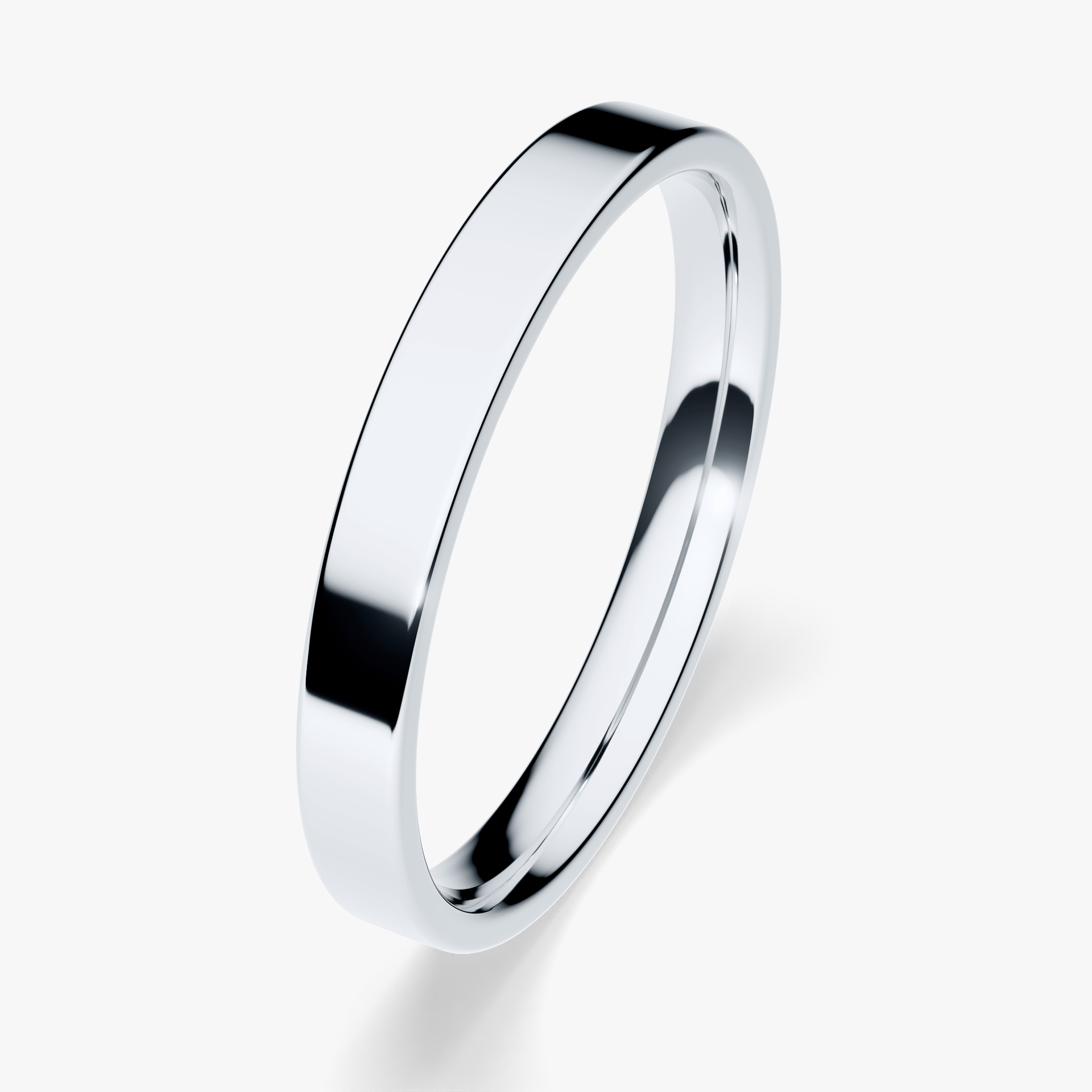 Obrączka ślubna Płaska z białego złota 2,5mm