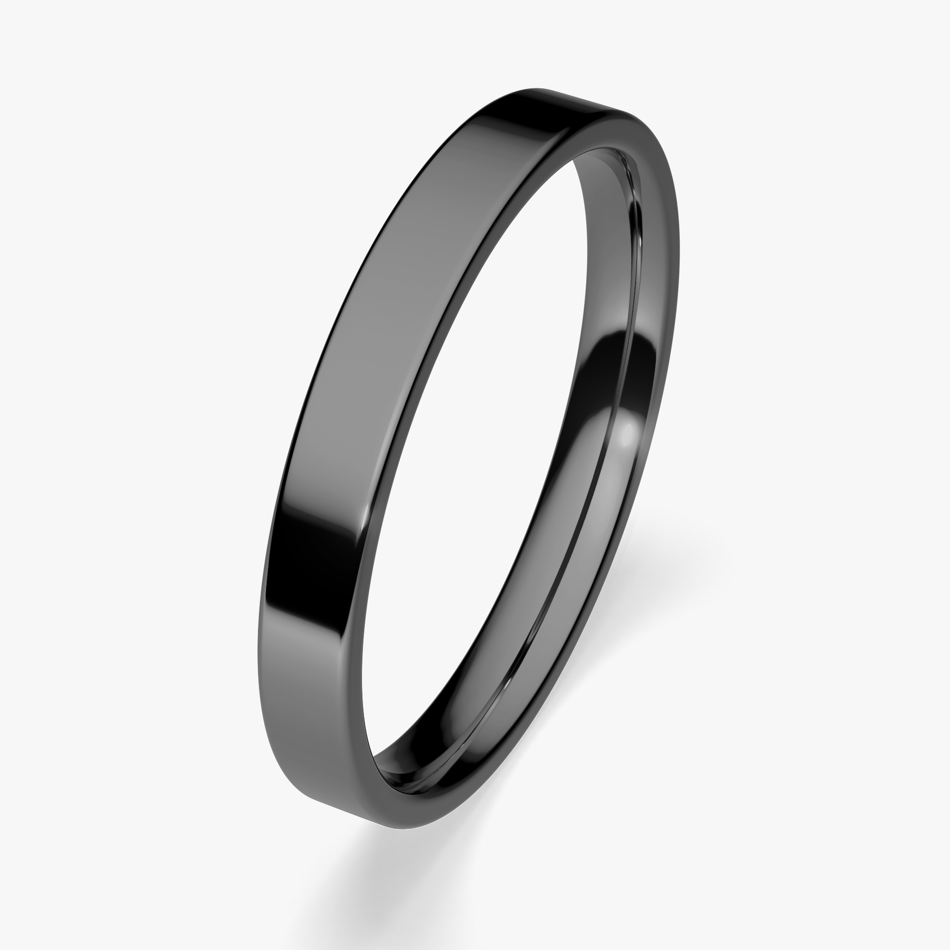 Obrączka ślubna Płaska z czarnego złota 2,5mm