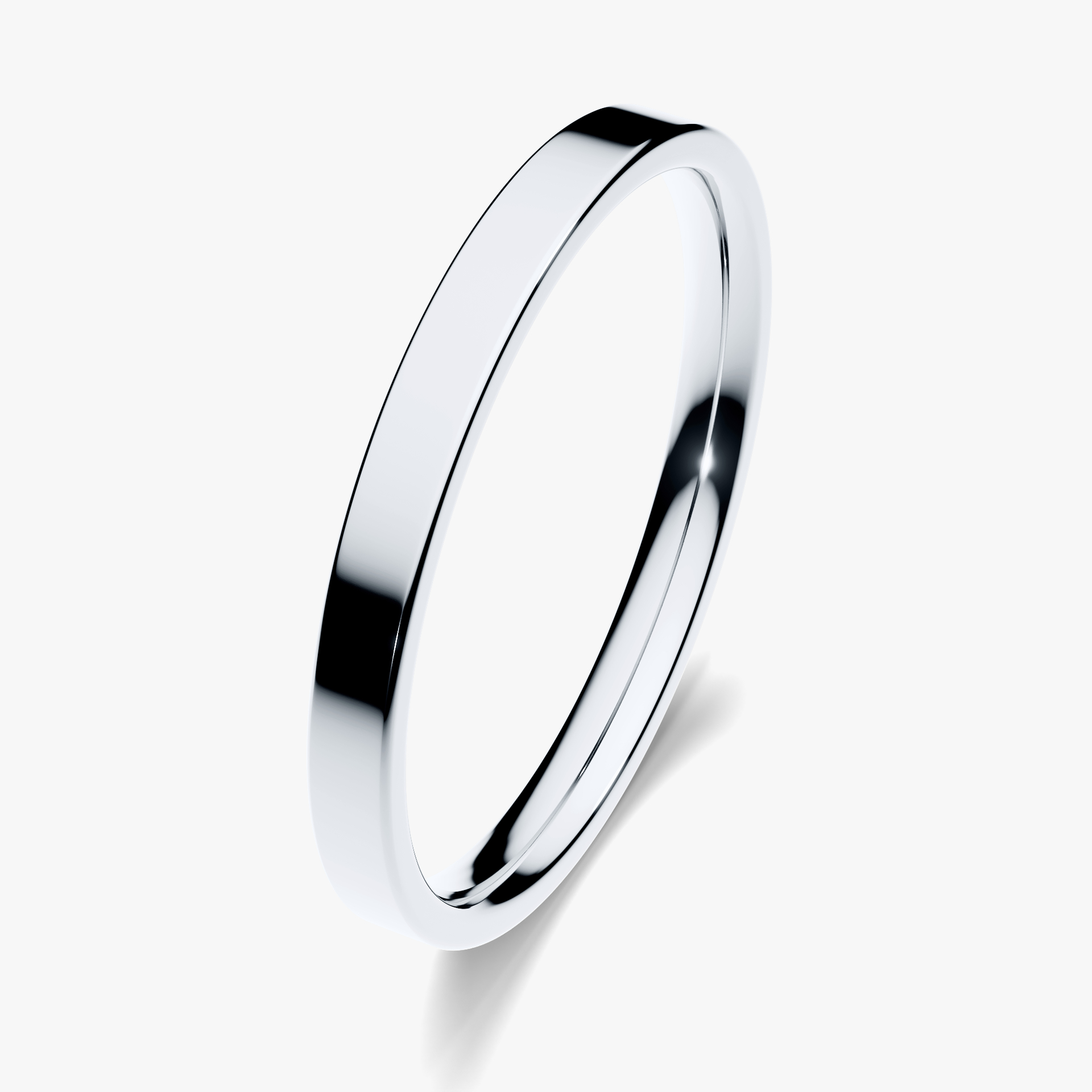 Obrączka ślubna Płaska z białego złota 2mm