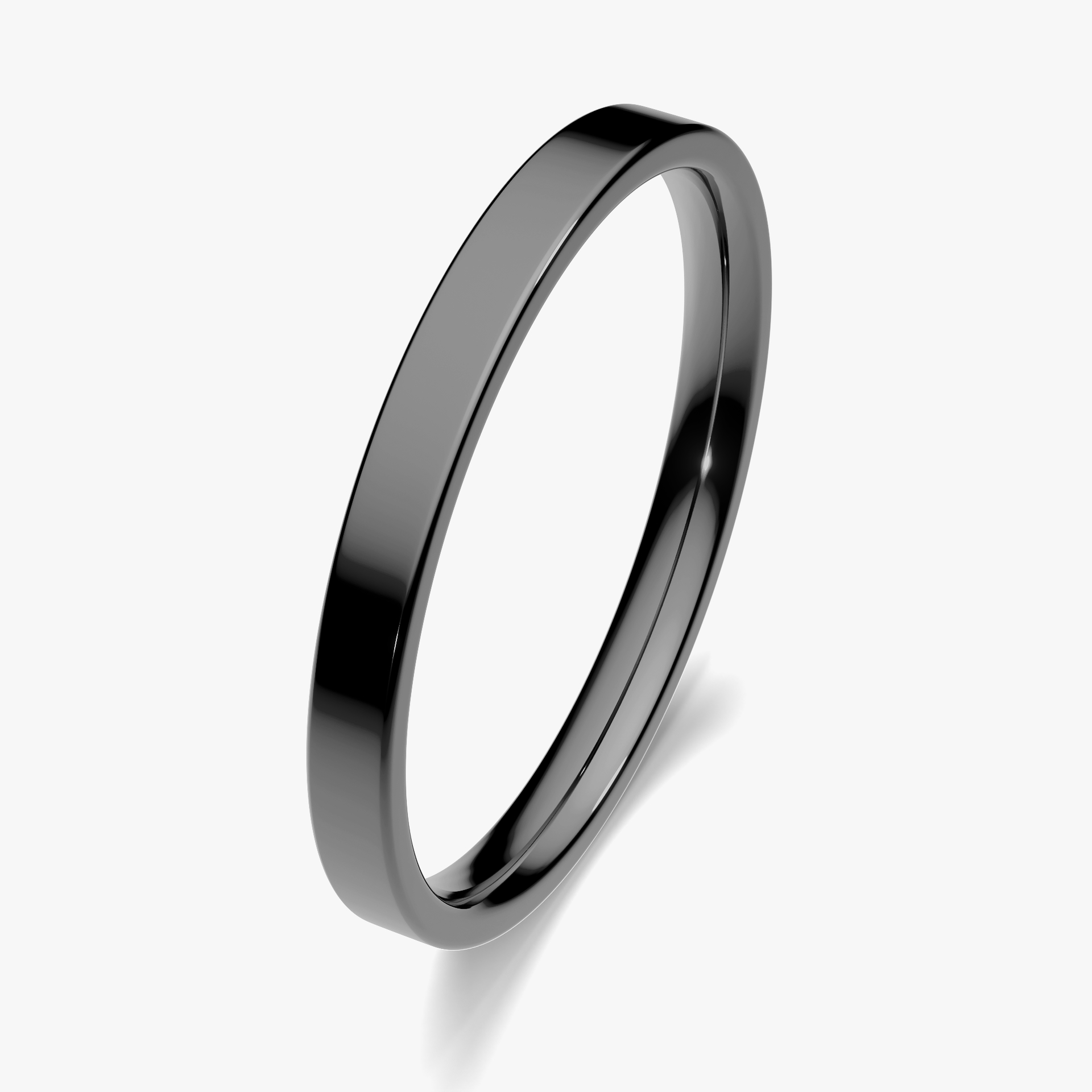 Obrączka ślubna Płaska z czarnego złota 2mm