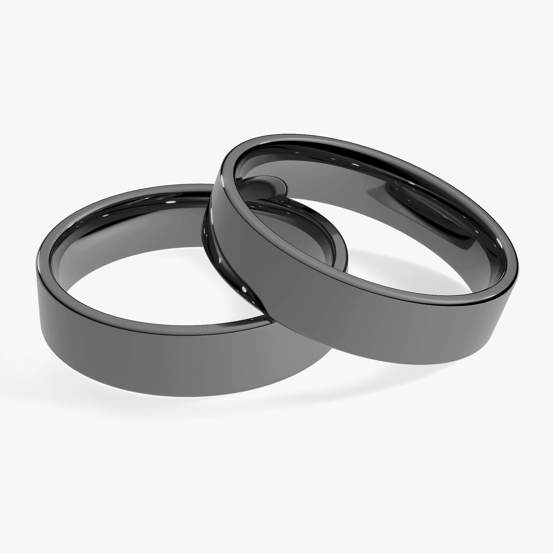 Obraczka slubna plaska 4 5 mm z czarnego zlota 04