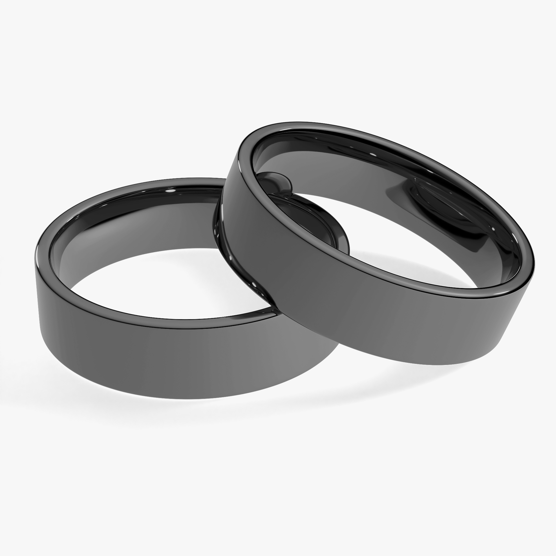 Obrączka ślubna Płaska z czarnego złota 5mm