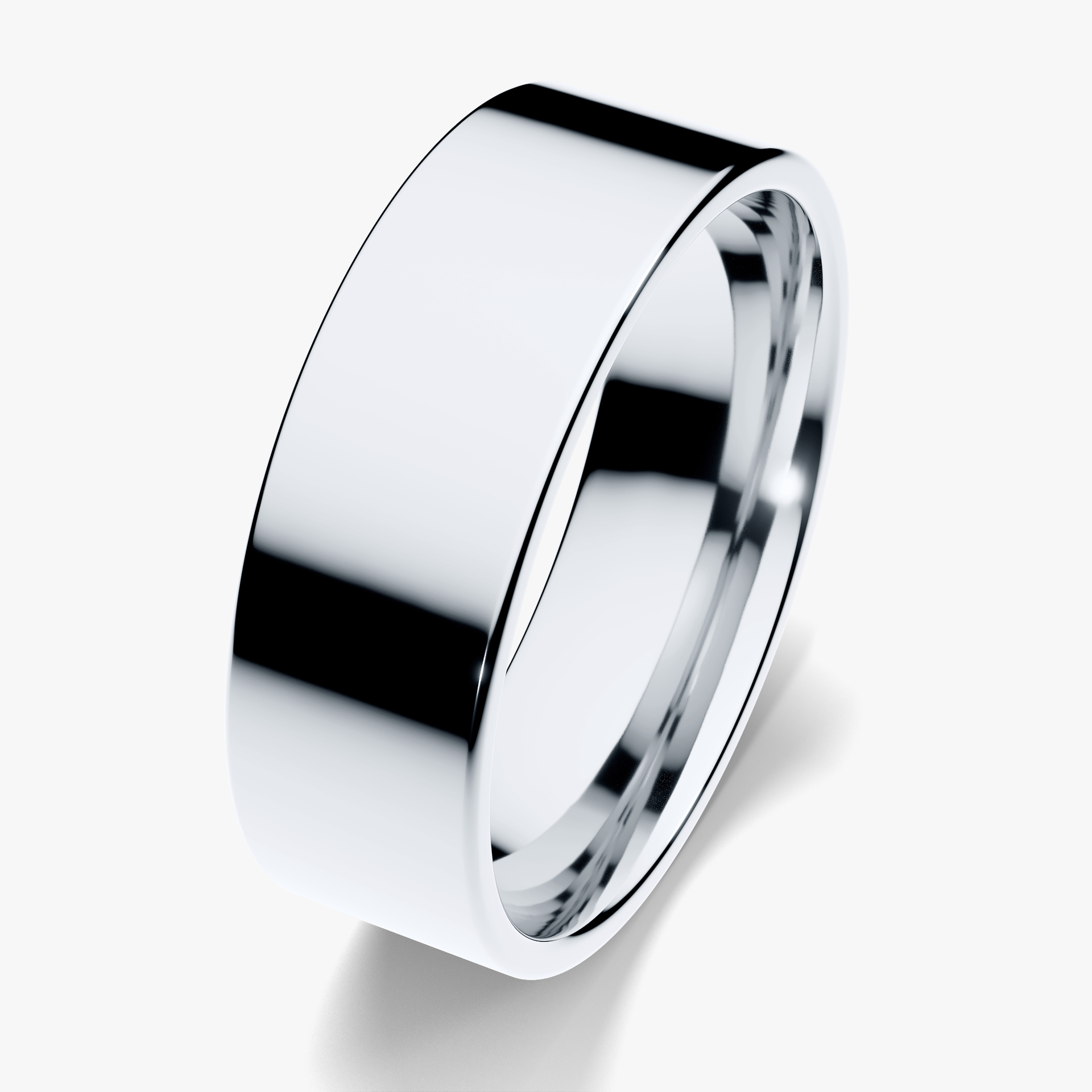 Obrączka ślubna Płaska z białego złota 6mm