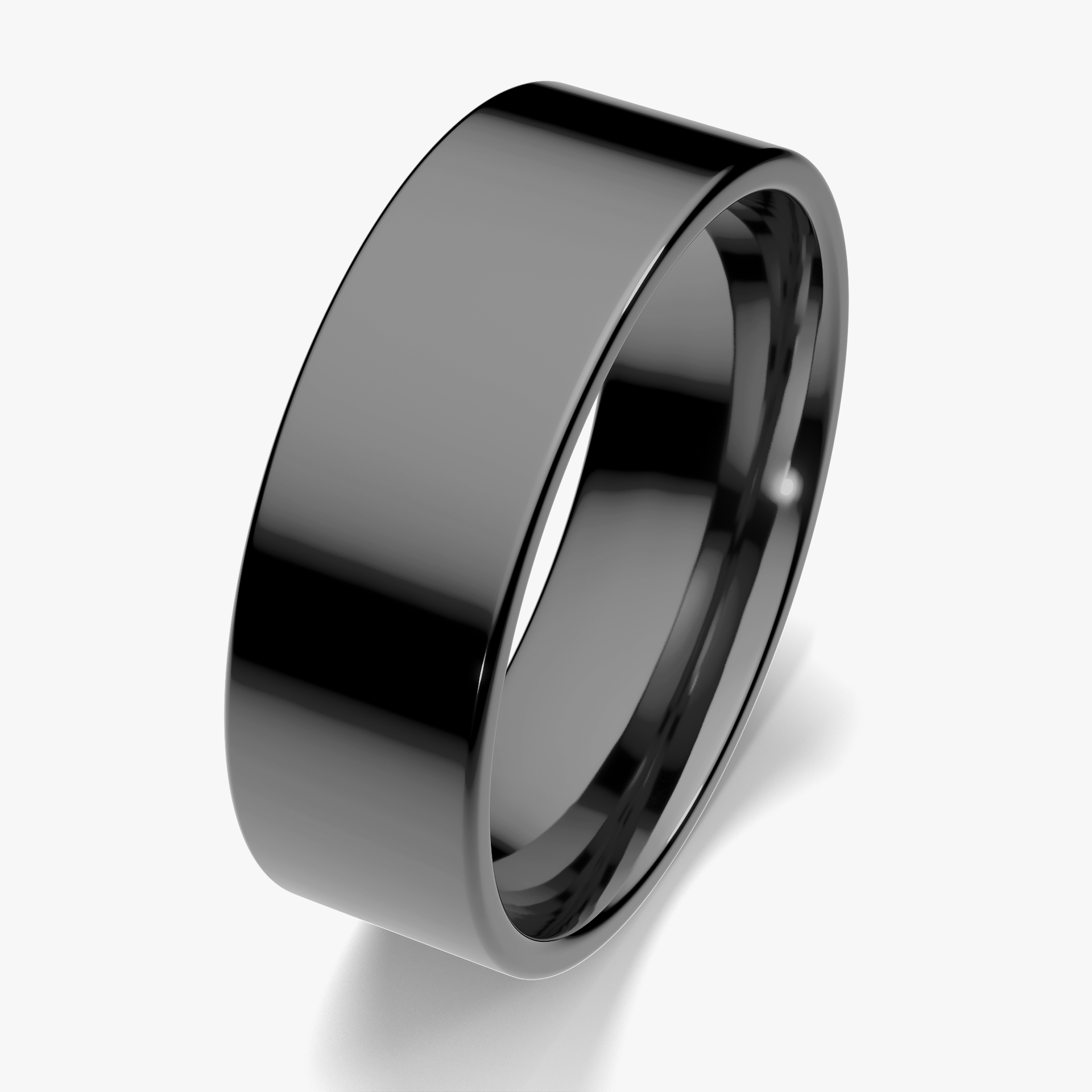 Obrączka ślubna Płaska z czarnego złota 6mm